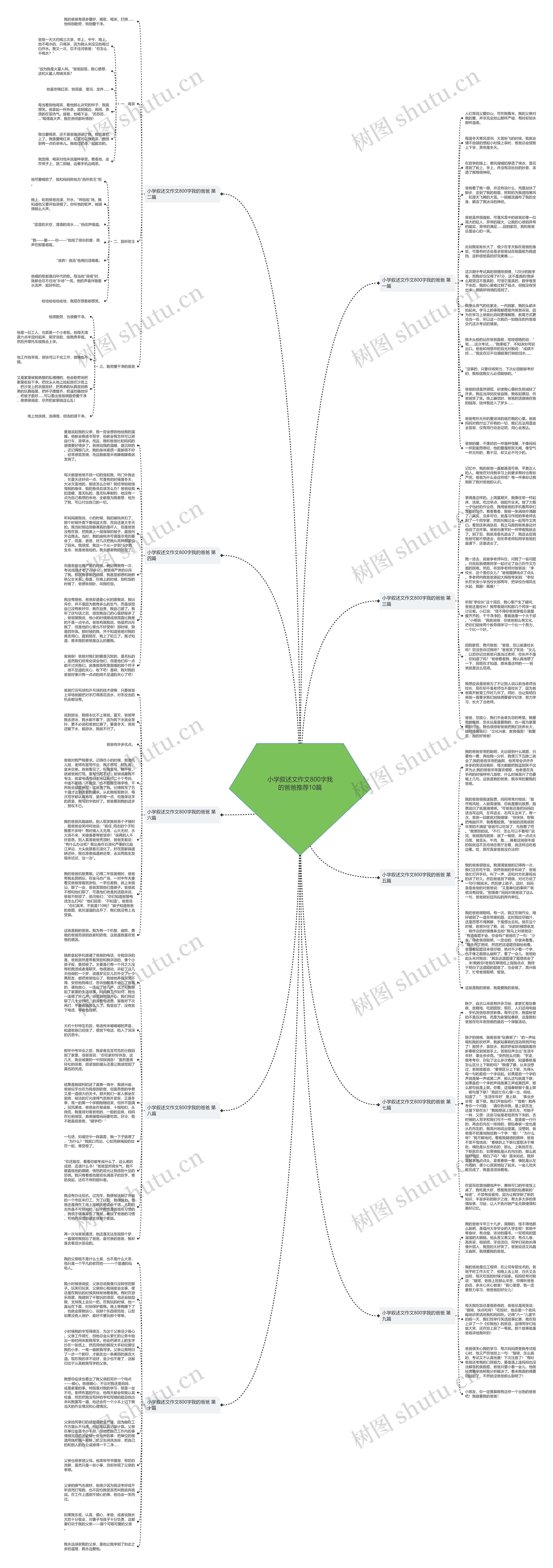 小学叙述文作文800字我的爸爸推荐10篇思维导图