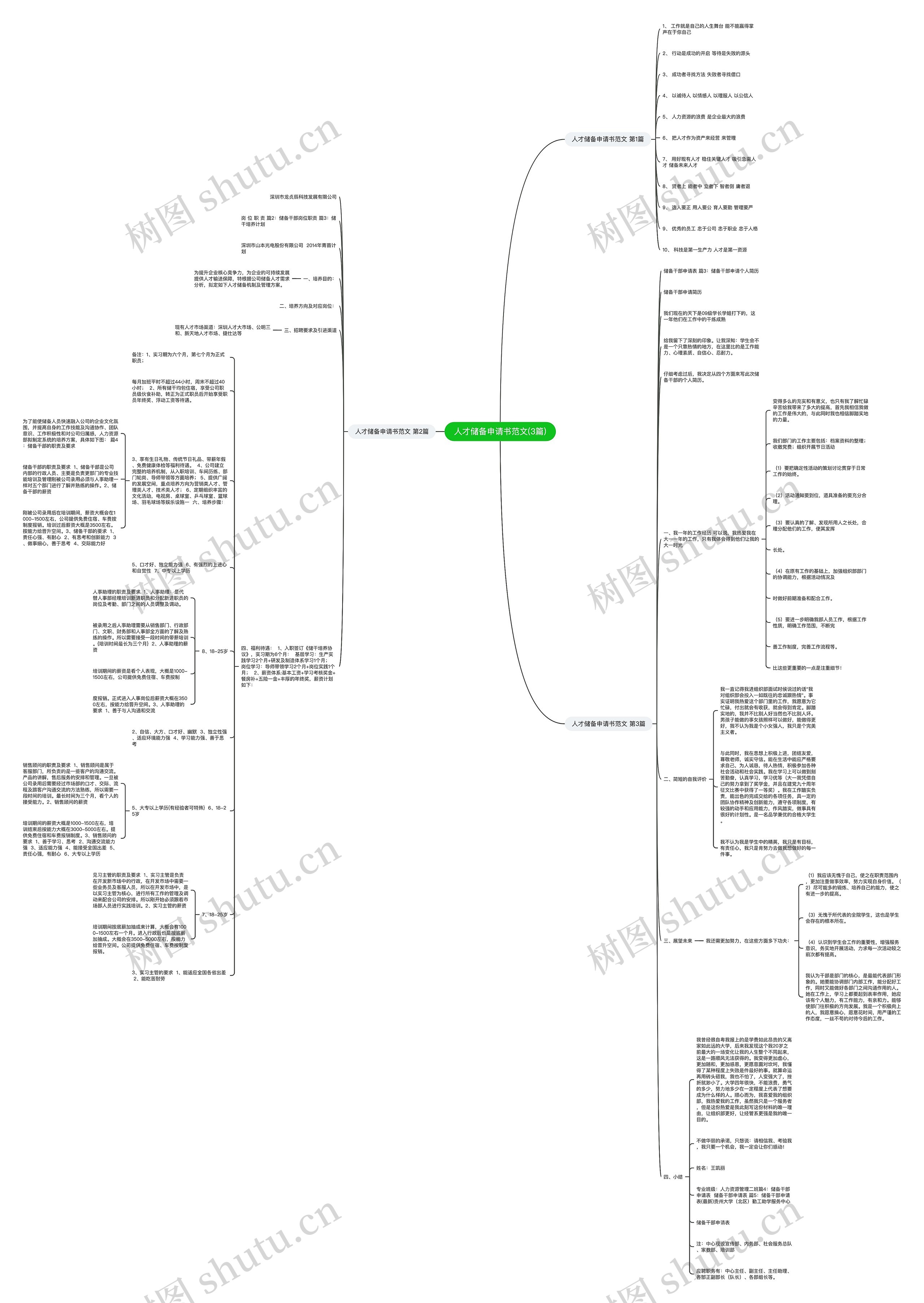 人才储备申请书范文(3篇)思维导图