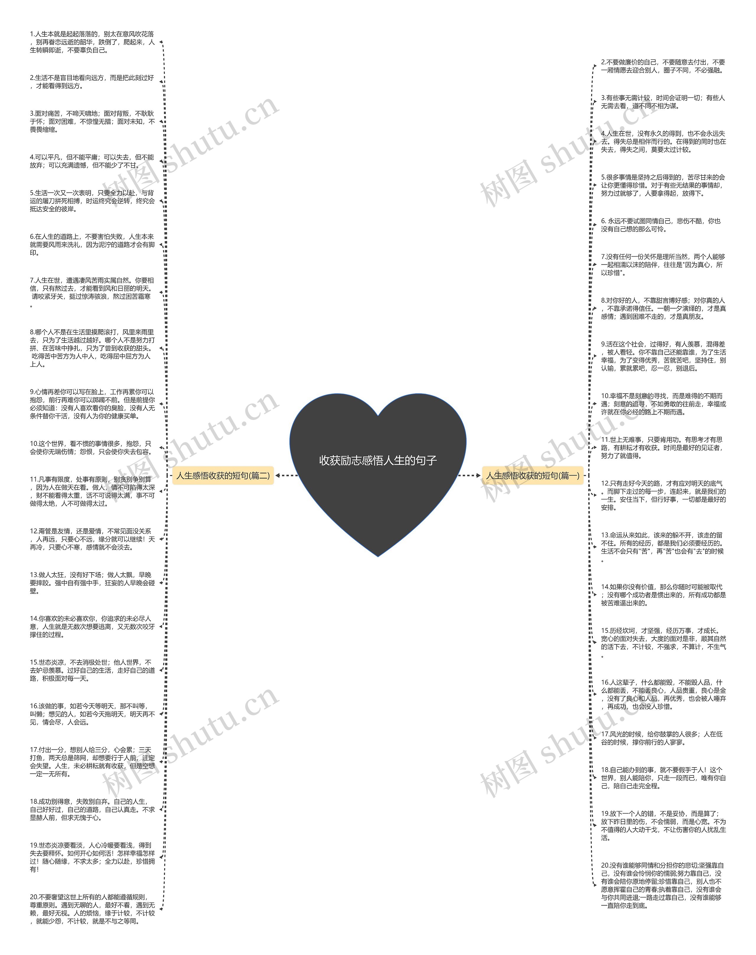 收获励志感悟人生的句子思维导图