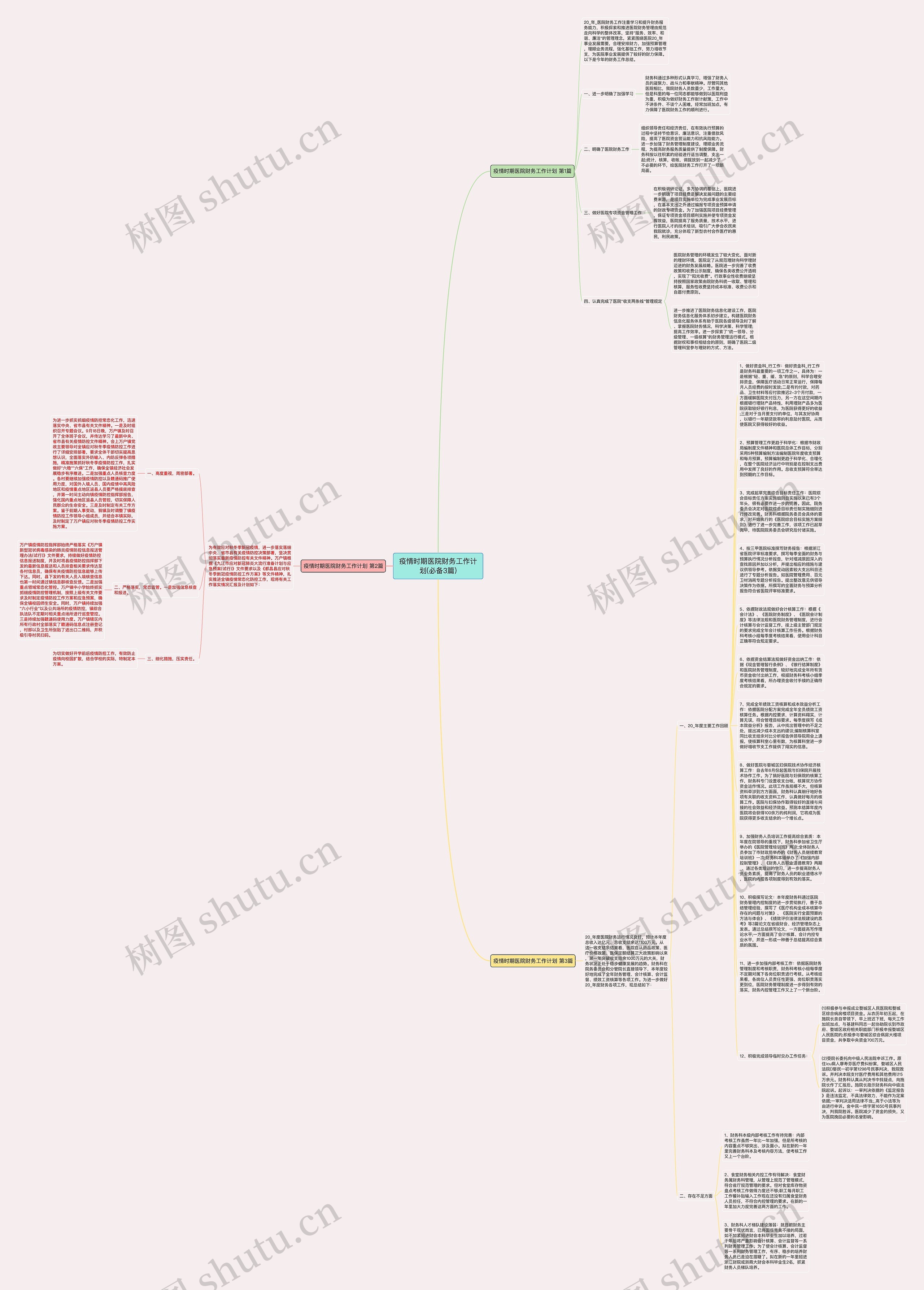 疫情时期医院财务工作计划(必备3篇)思维导图