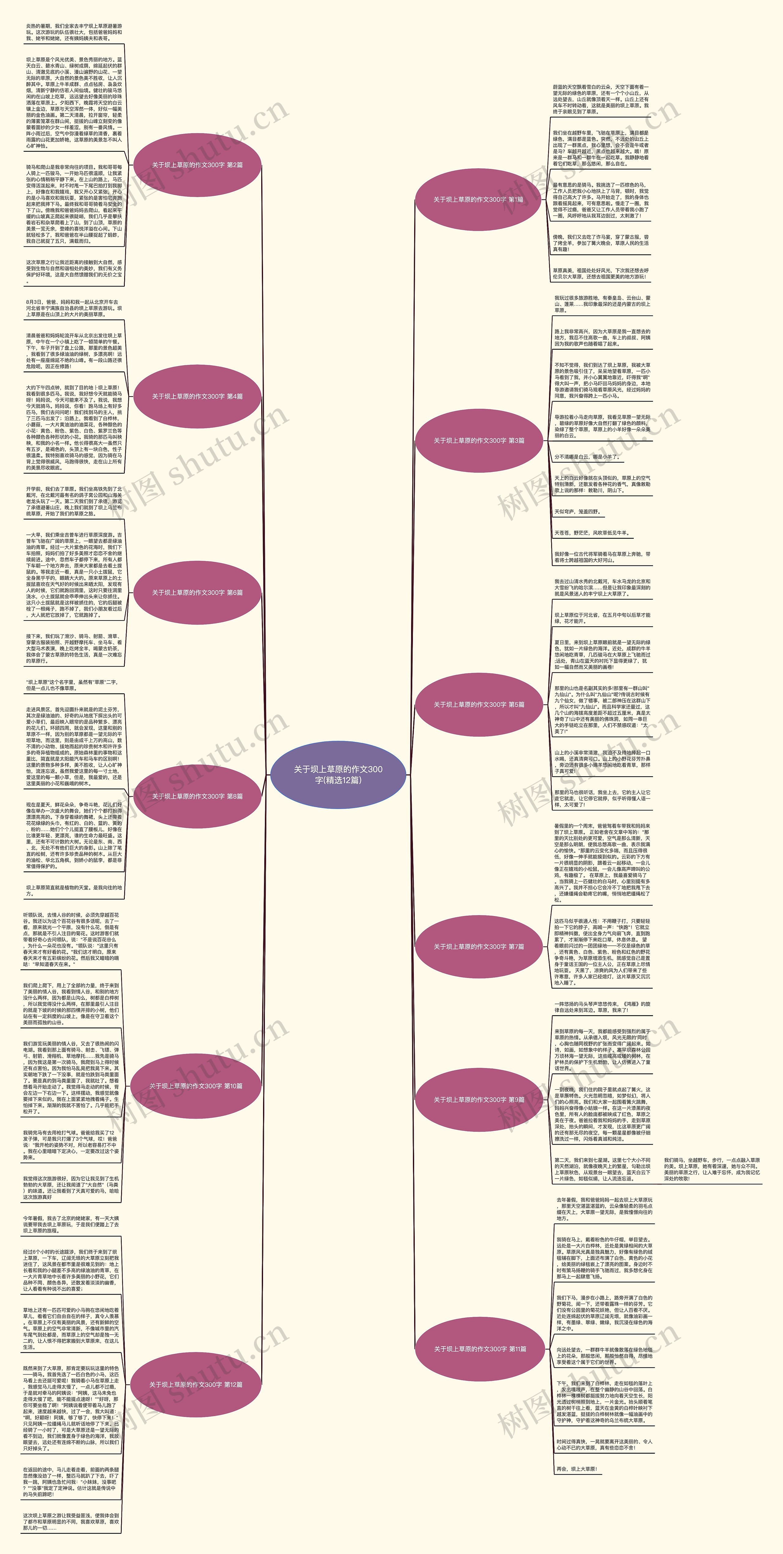 关于坝上草原的作文300字(精选12篇)思维导图