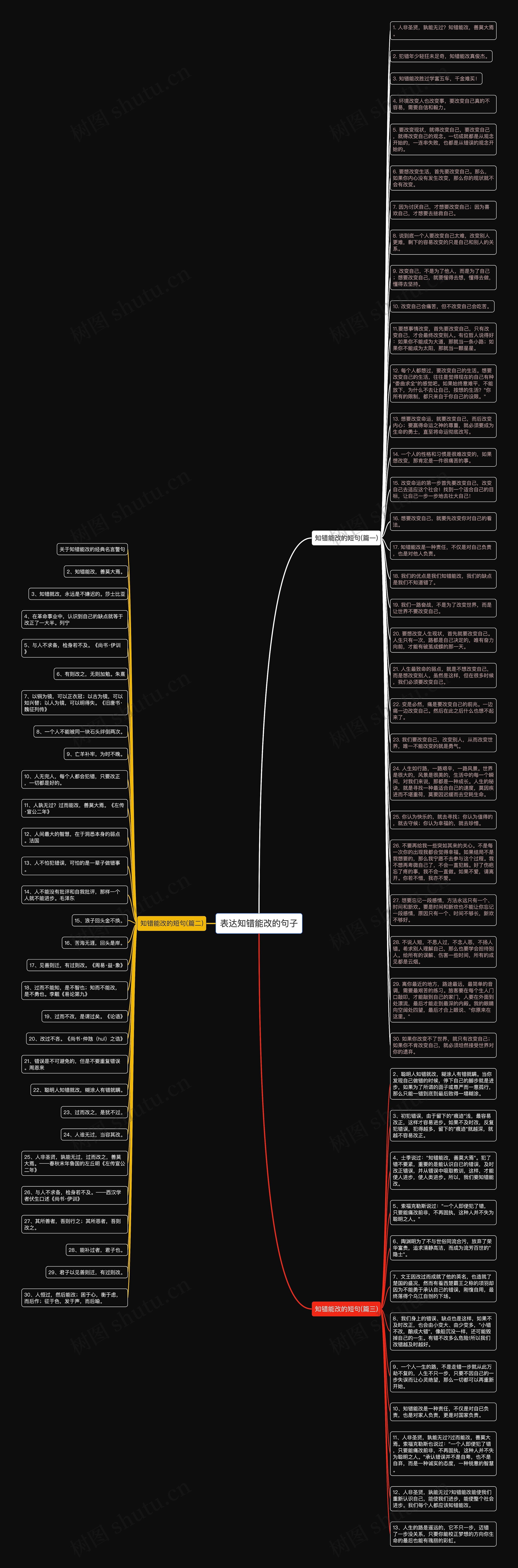 表达知错能改的句子思维导图
