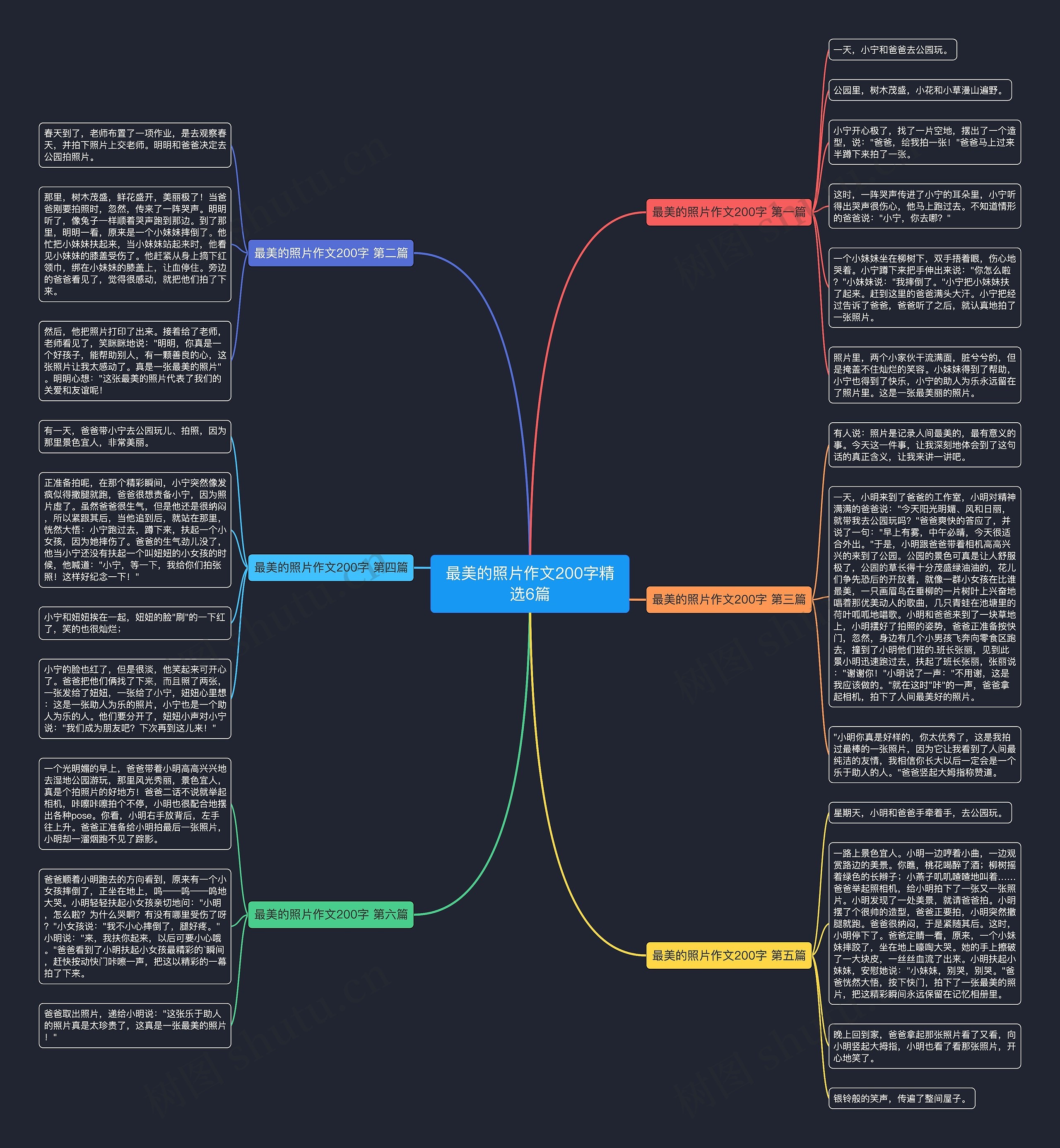 最美的照片作文200字精选6篇思维导图