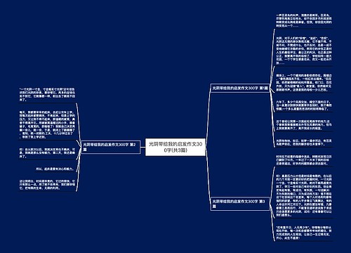 光阴带给我的启发作文300字(共3篇)