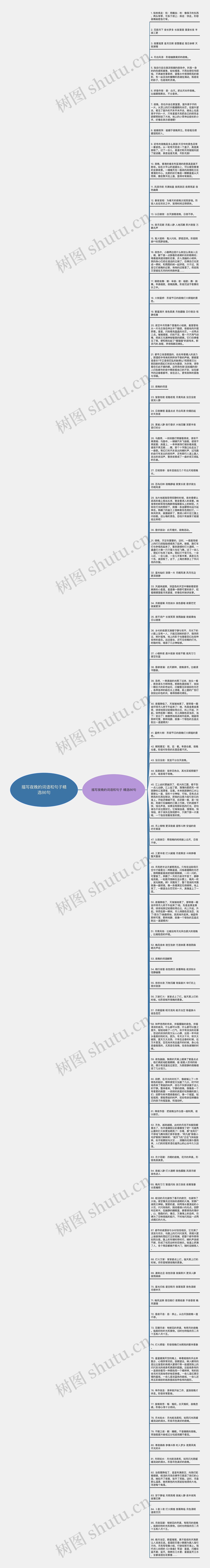 描写夜晚的词语和句子精选86句思维导图