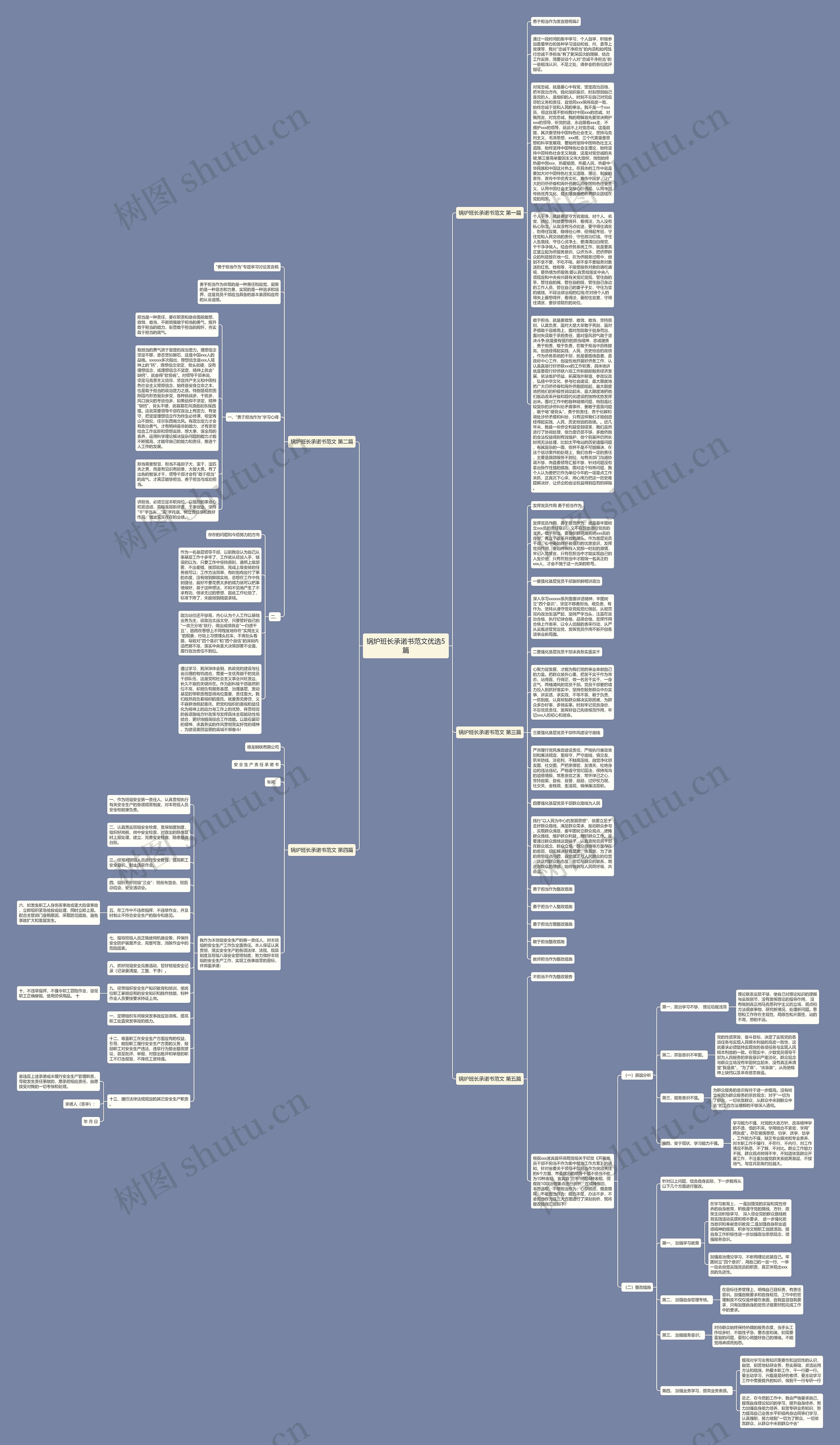 锅炉班长承诺书范文优选5篇思维导图