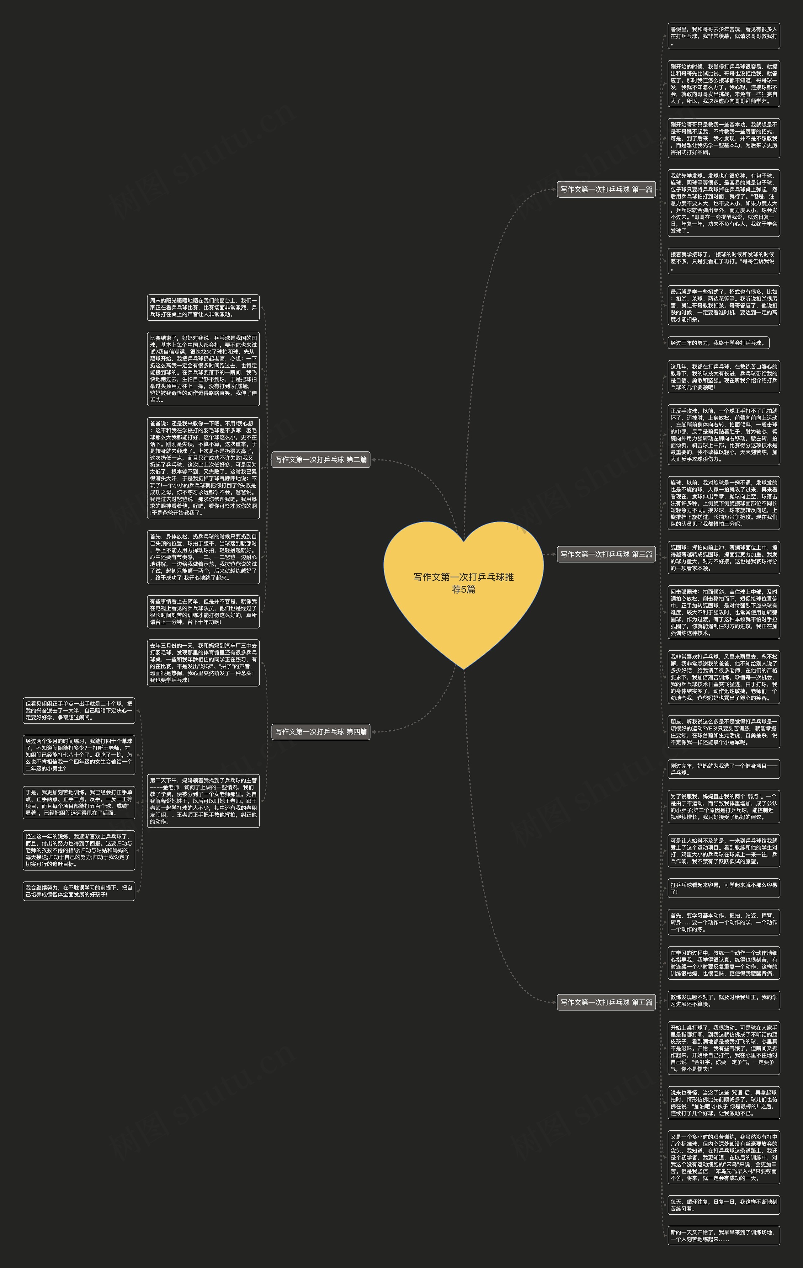 写作文第一次打乒乓球推荐5篇思维导图