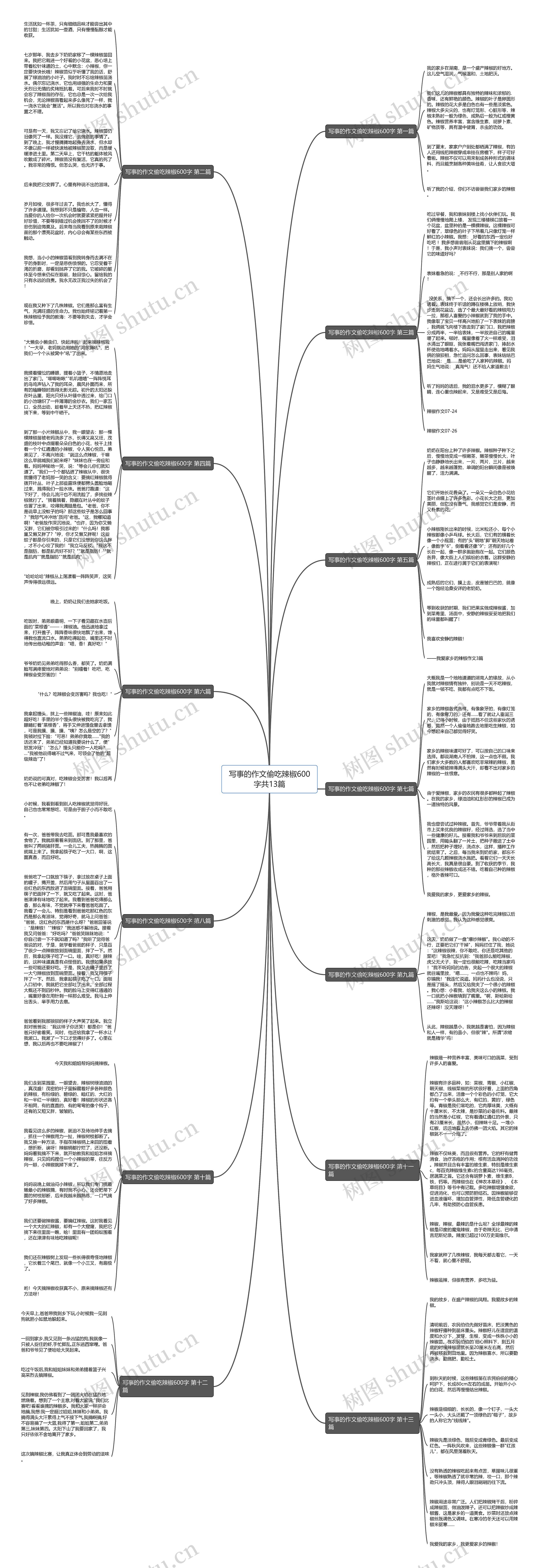 写事的作文偷吃辣椒600字共13篇思维导图