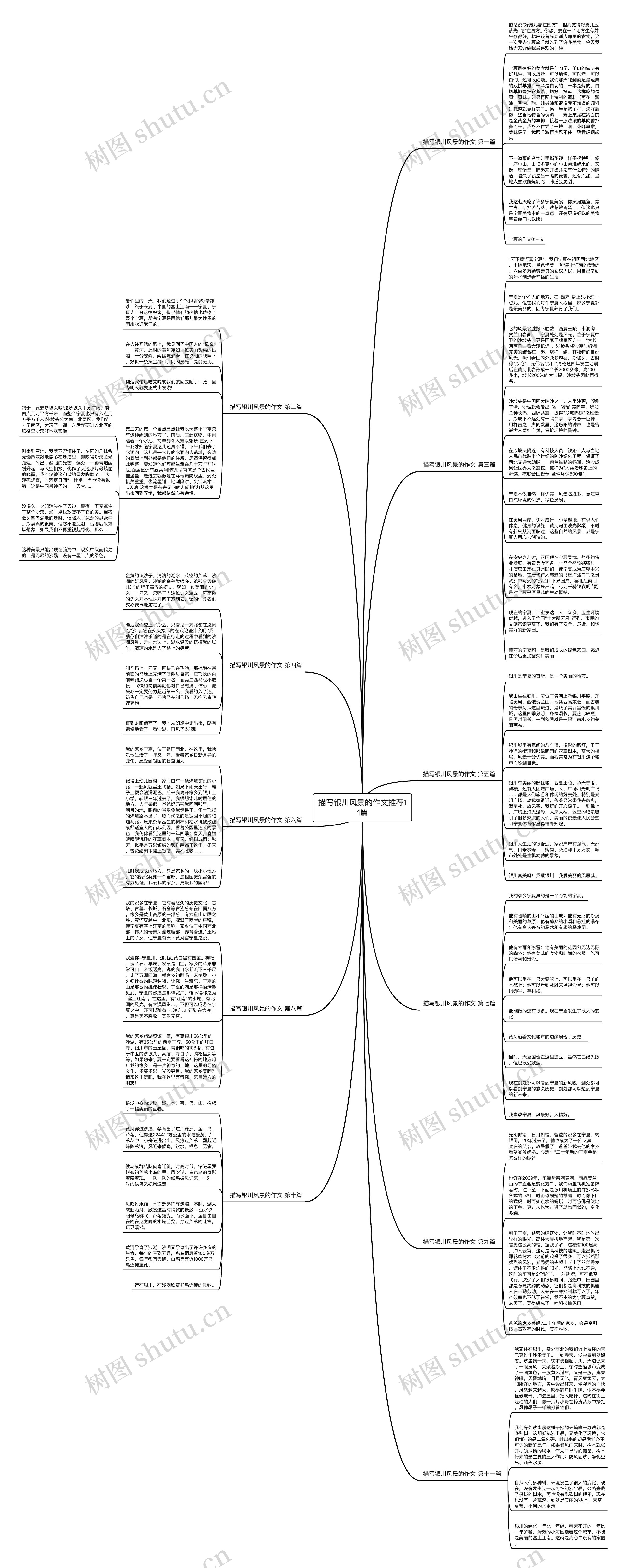 描写银川风景的作文推荐11篇思维导图