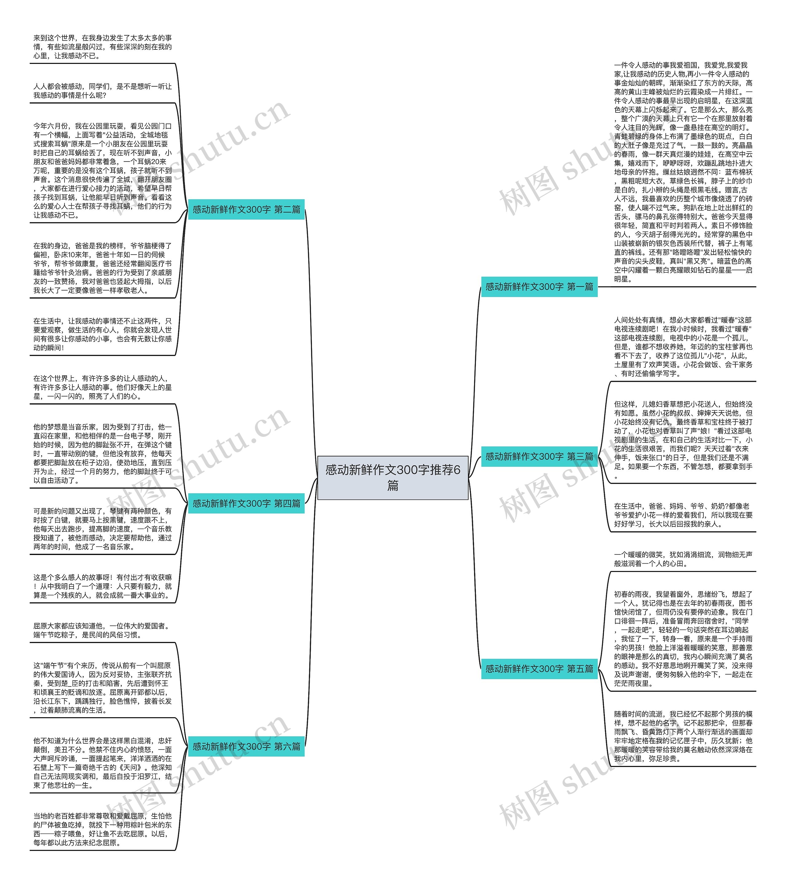 感动新鲜作文300字推荐6篇思维导图