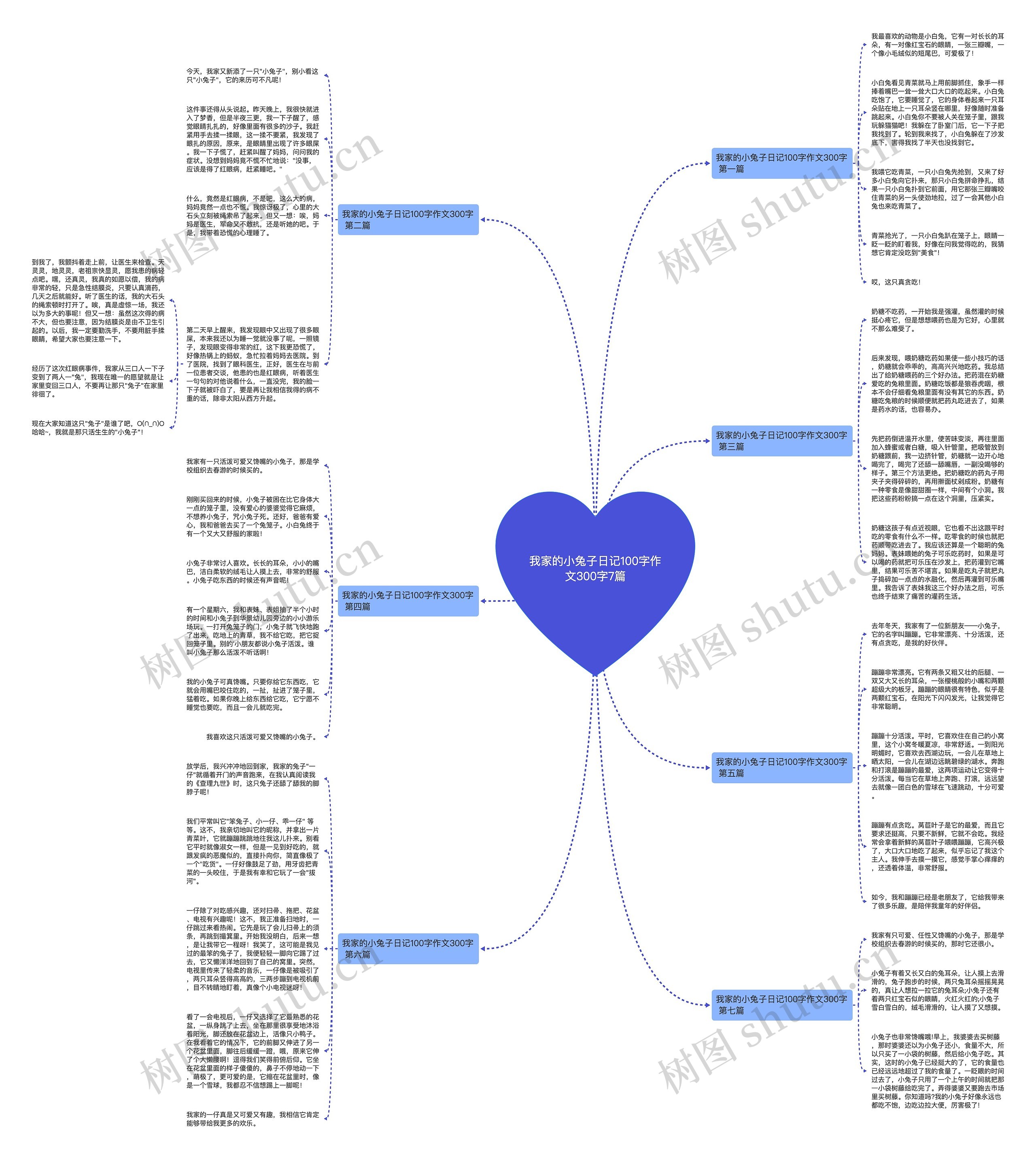 我家的小兔子日记100字作文300字7篇思维导图