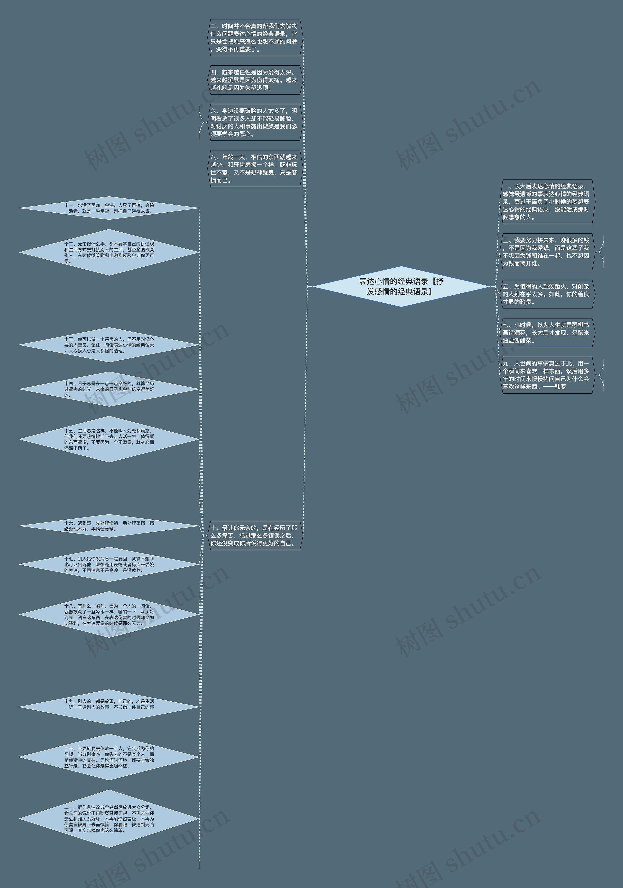 表达心情的经典语录【抒发感情的经典语录】思维导图
