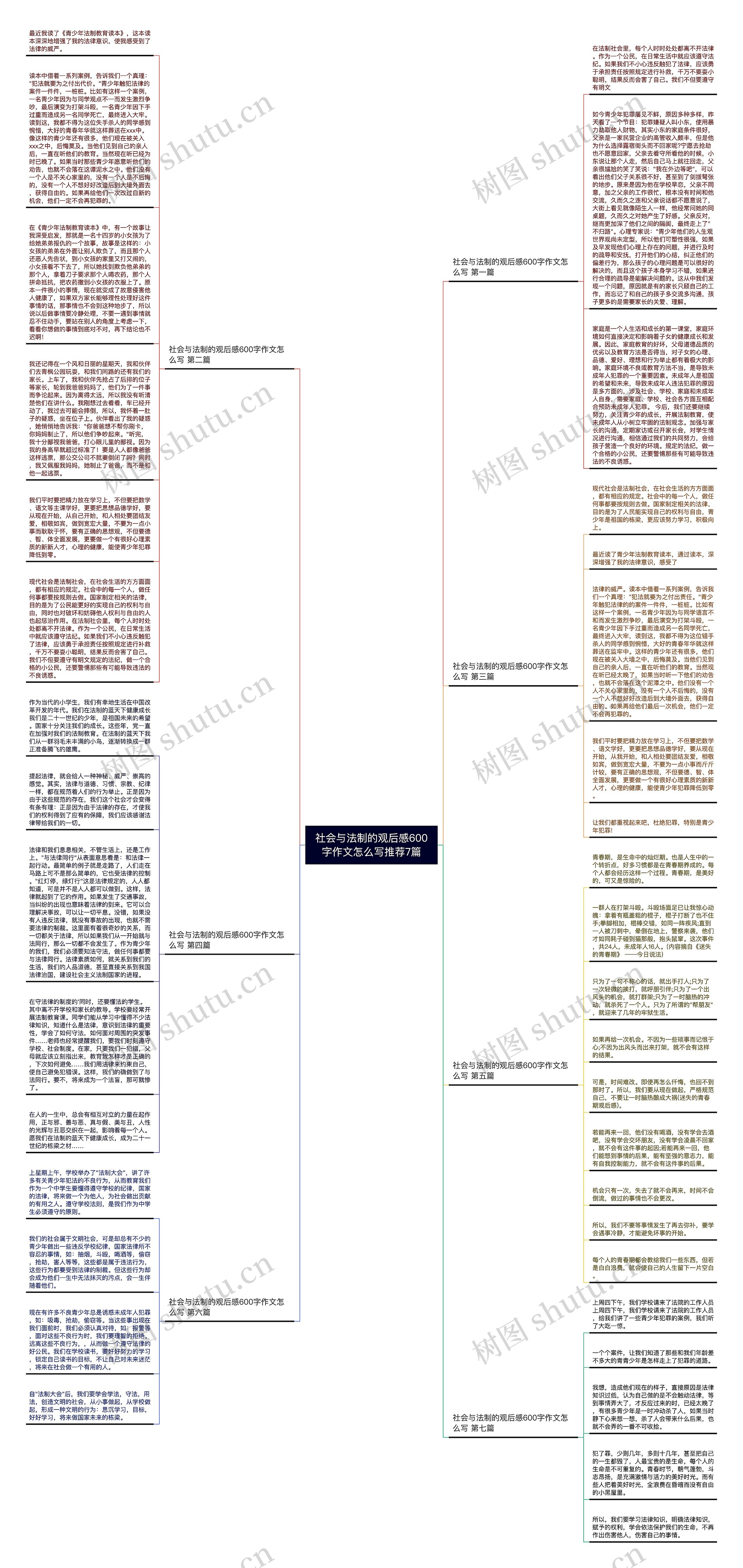 社会与法制的观后感600字作文怎么写推荐7篇思维导图