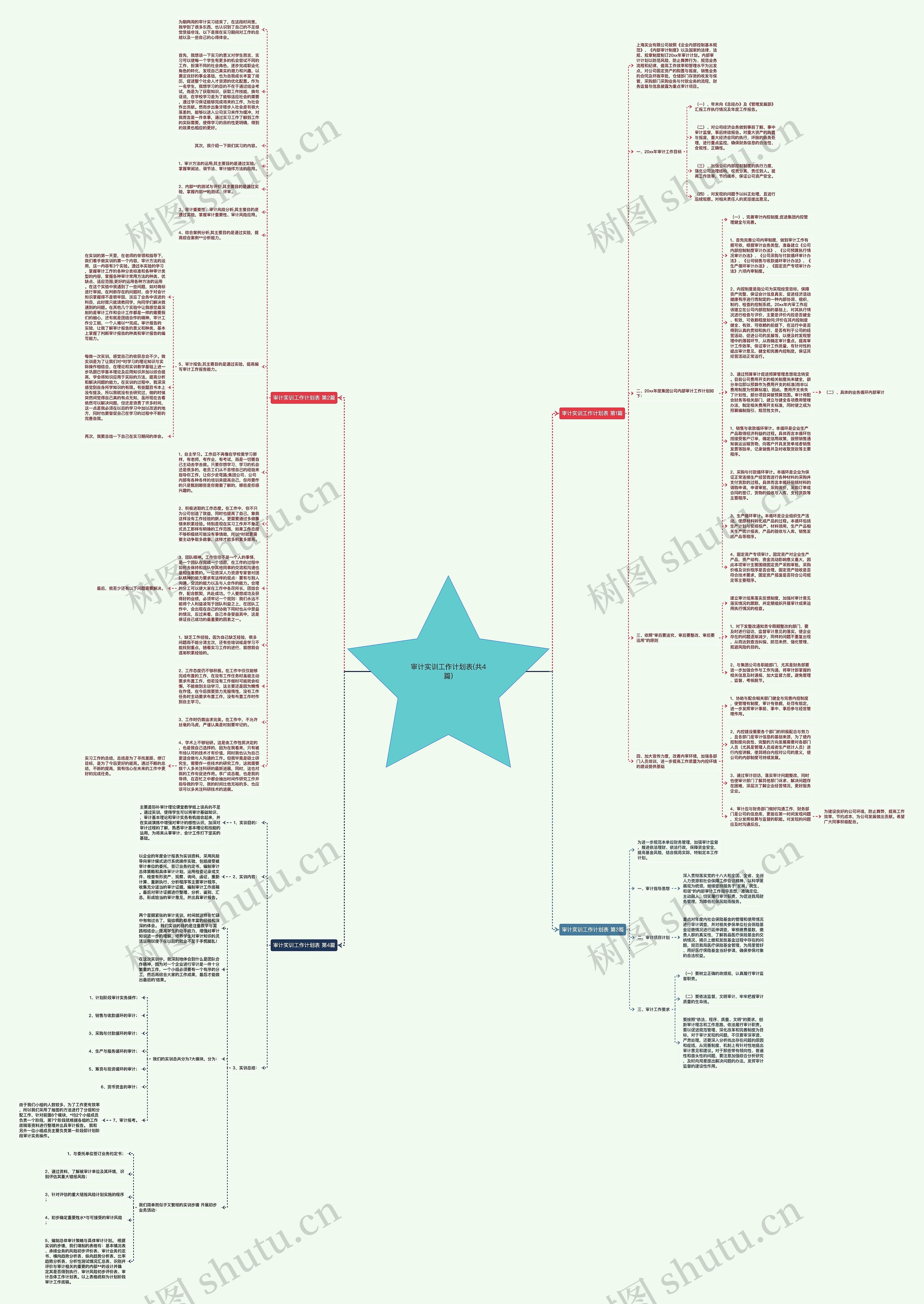 审计实训工作计划表(共4篇)思维导图
