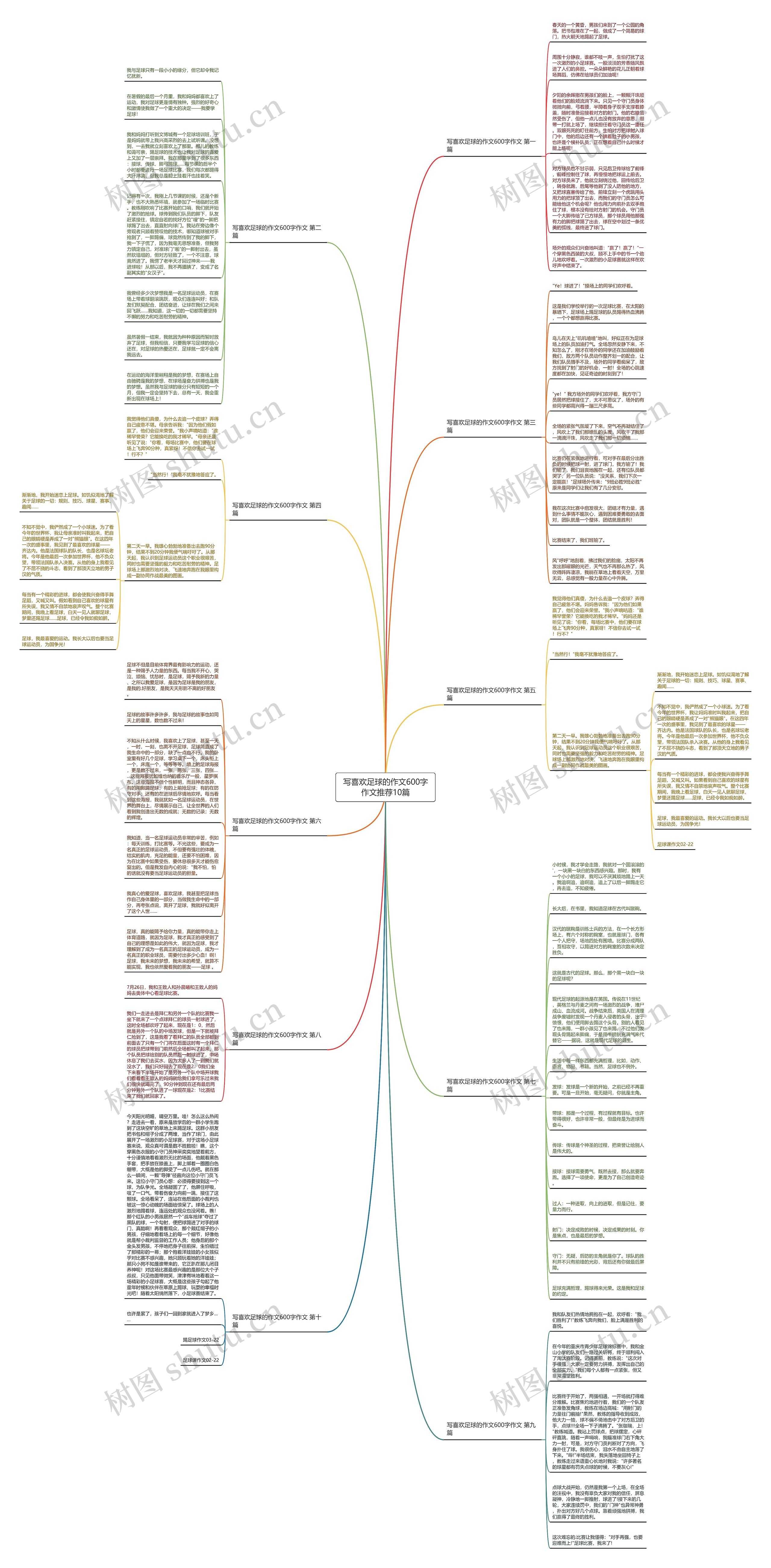写喜欢足球的作文600字作文推荐10篇思维导图