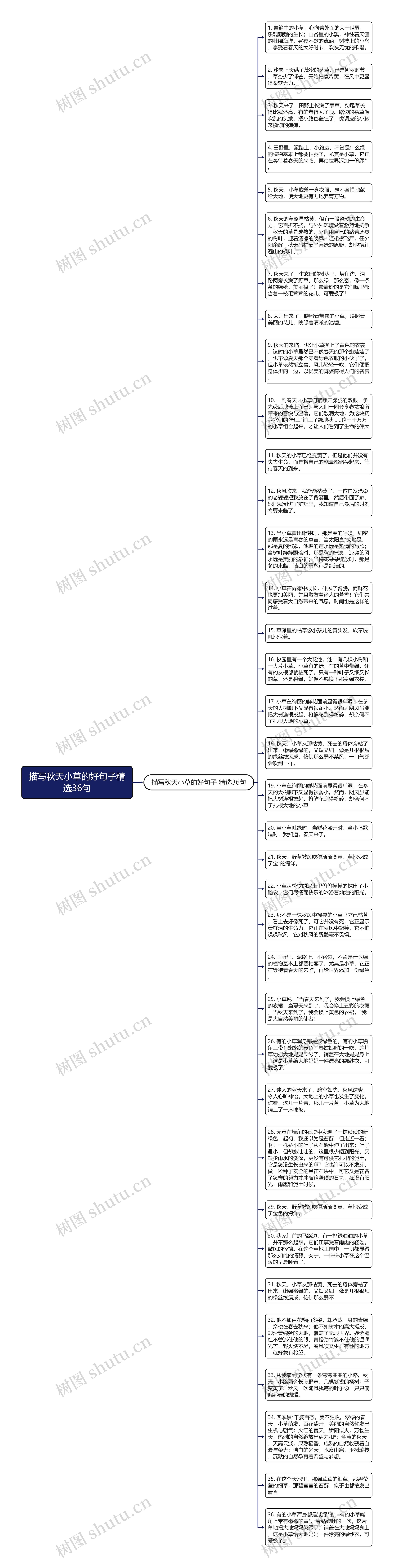 描写秋天小草的好句子精选36句思维导图