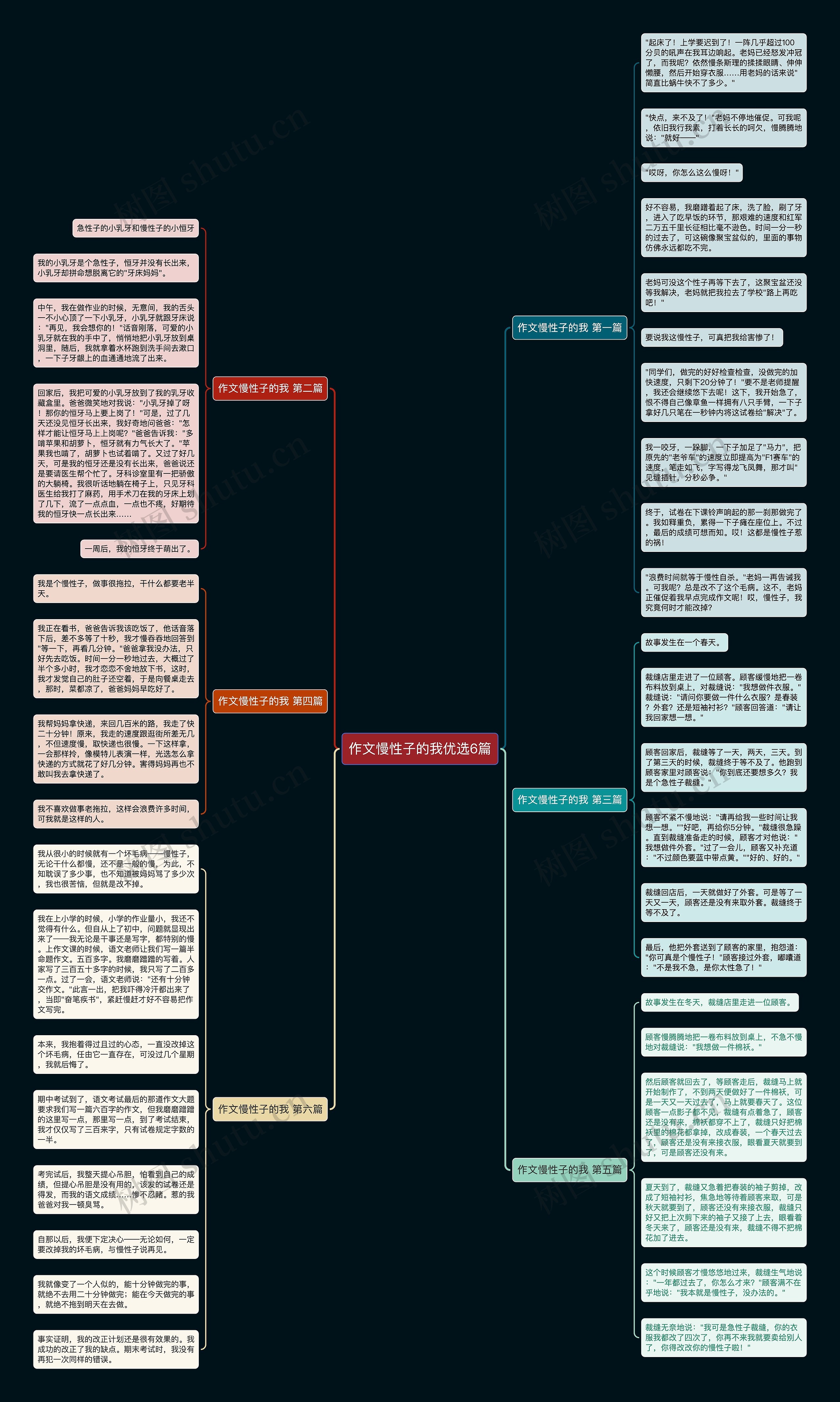 作文慢性子的我优选6篇思维导图