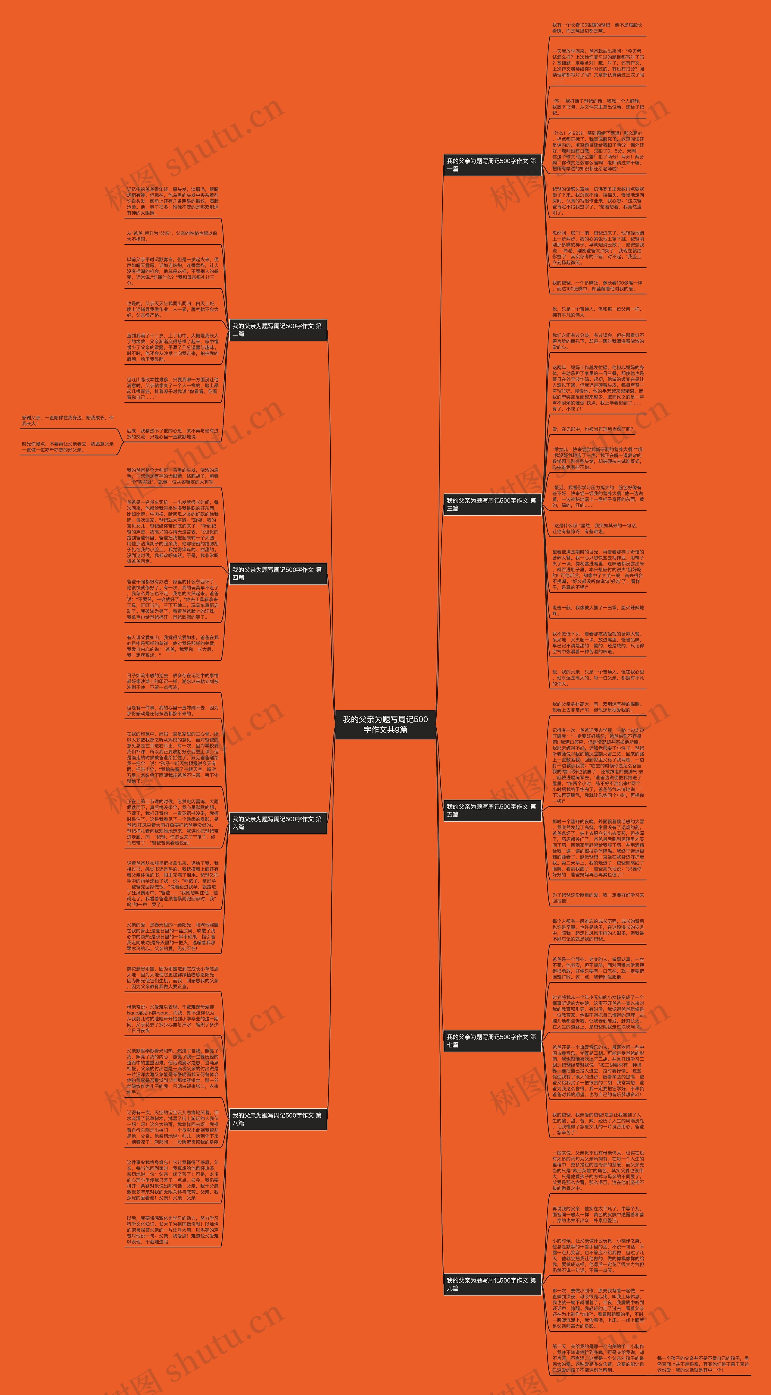 我的父亲为题写周记500字作文共9篇思维导图