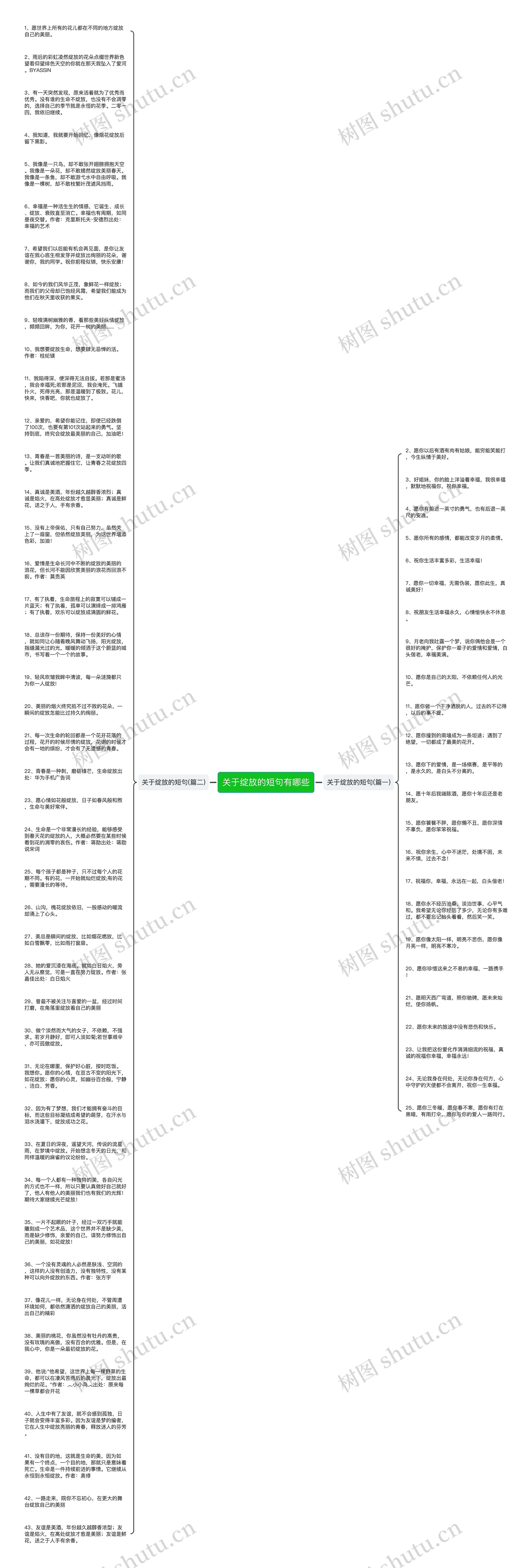关于绽放的短句有哪些思维导图