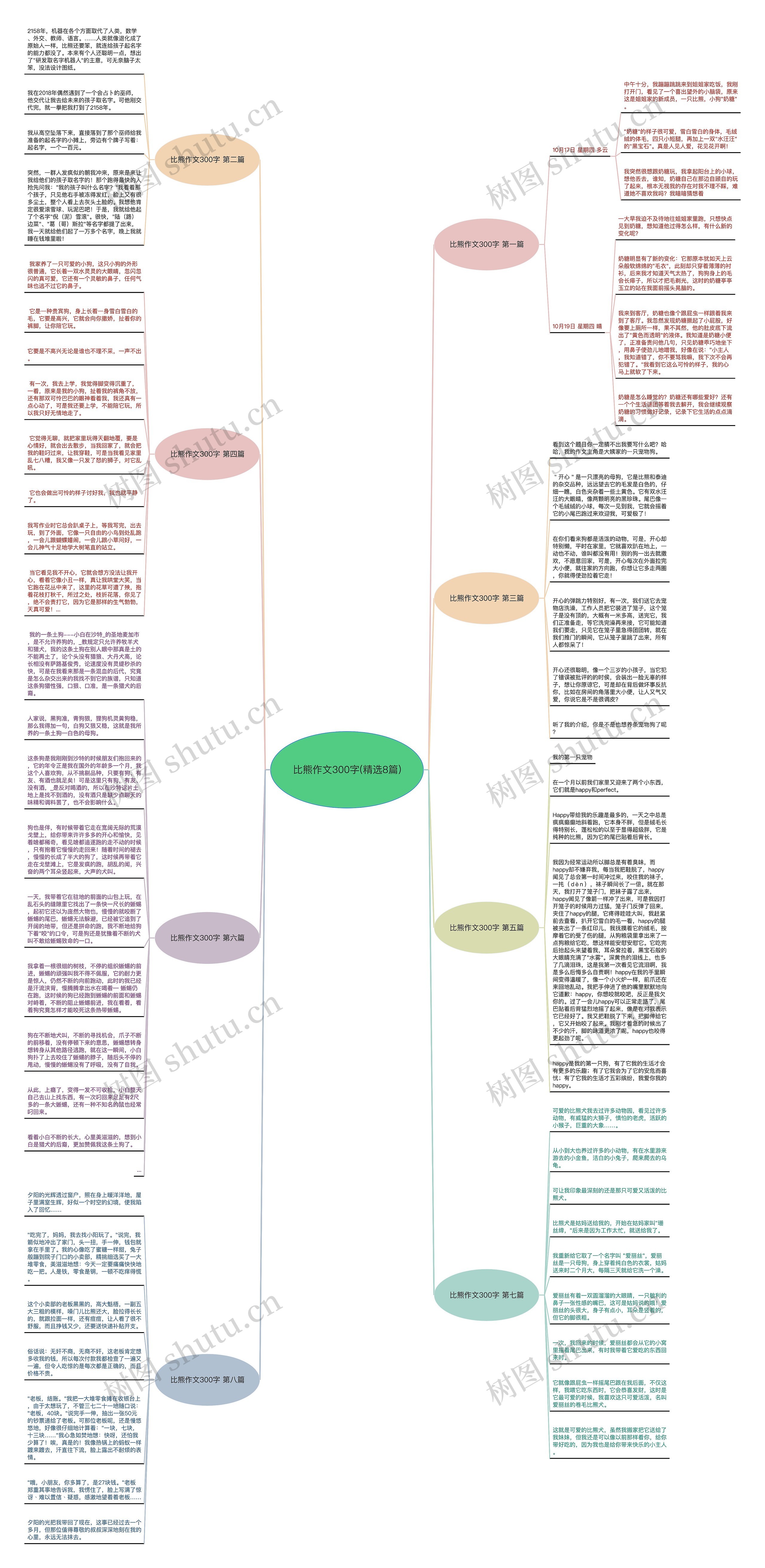 比熊作文300字(精选8篇)思维导图