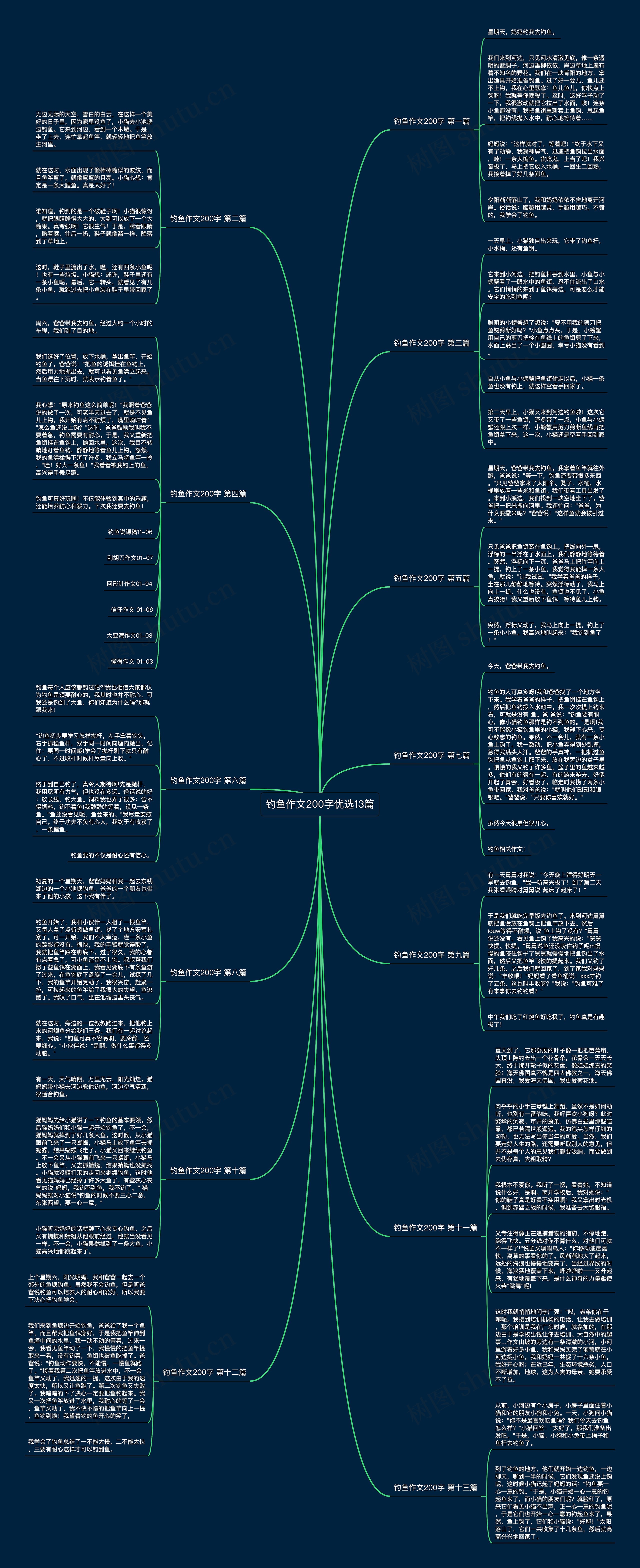 钓鱼作文200字优选13篇思维导图