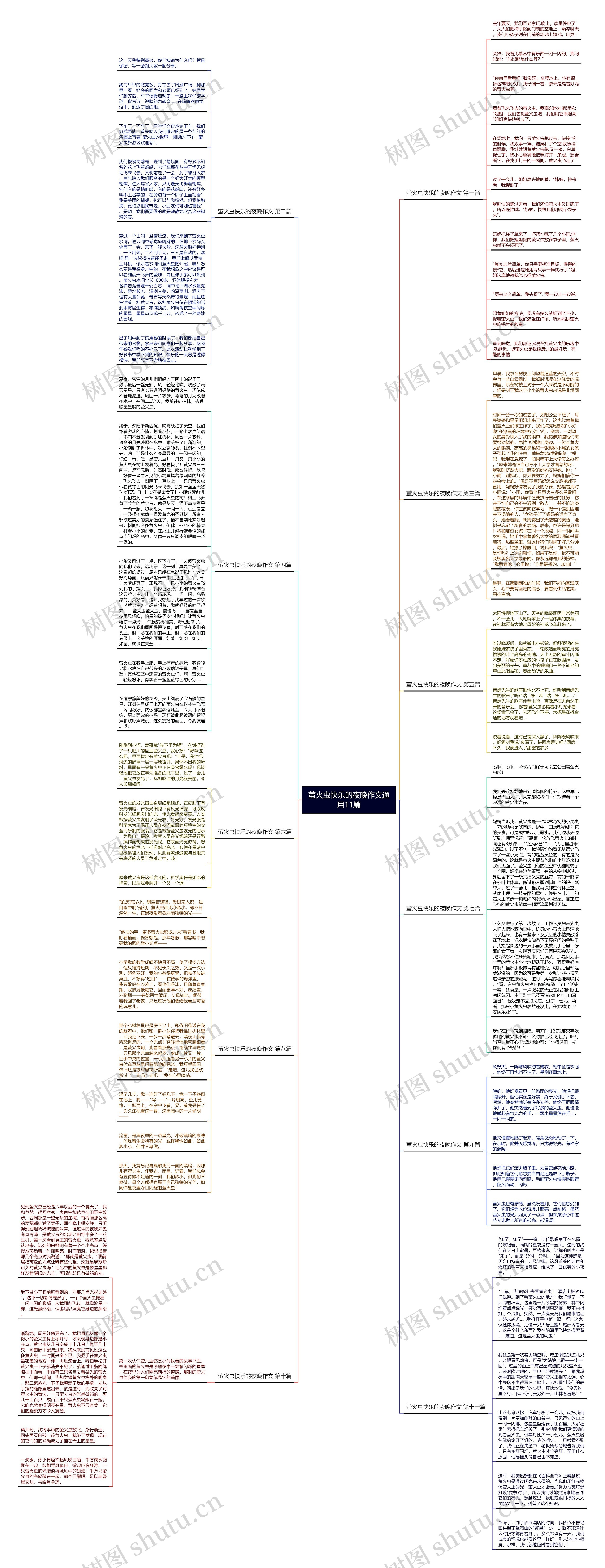 萤火虫快乐的夜晚作文通用11篇思维导图