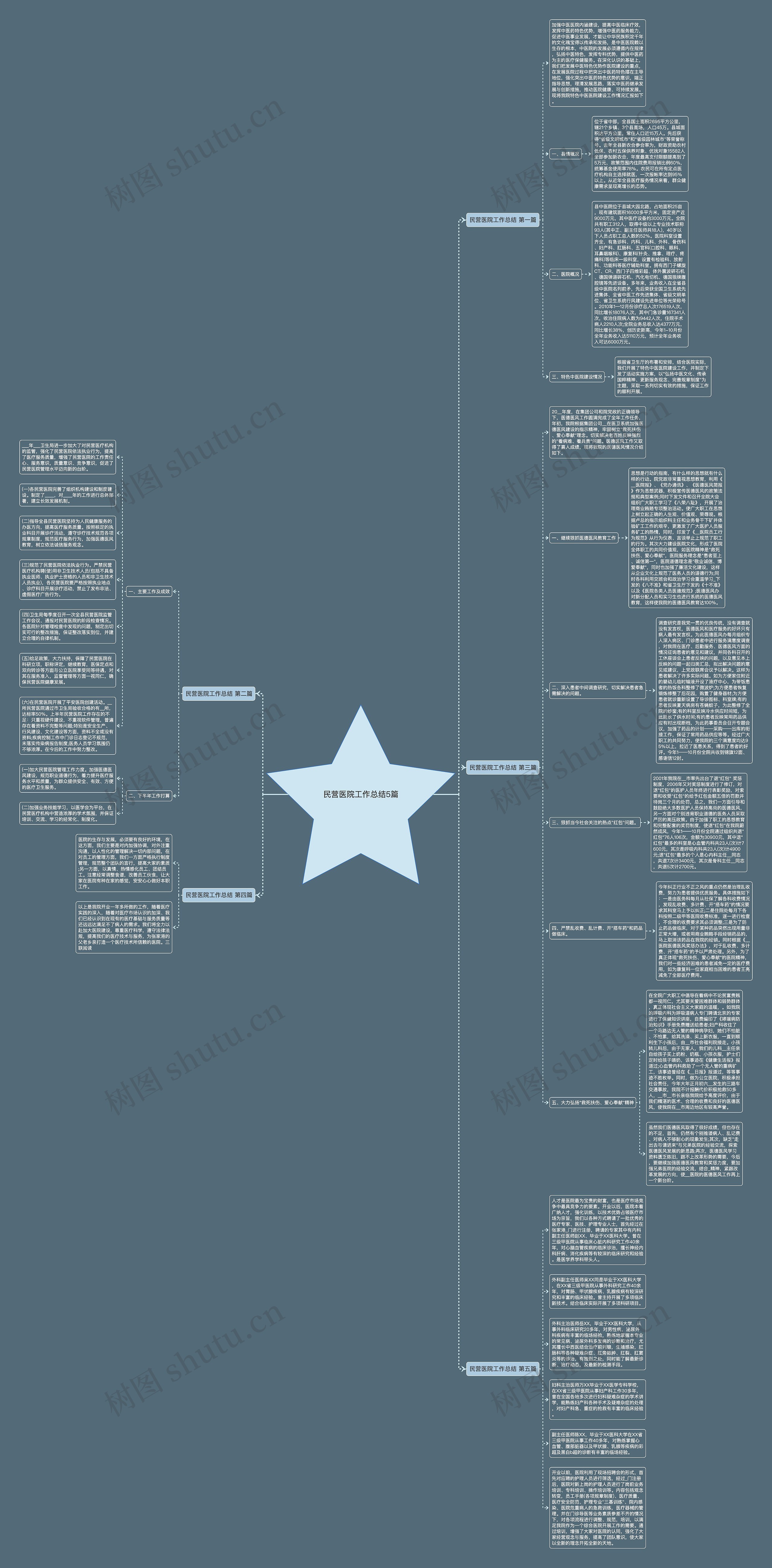 民营医院工作总结5篇思维导图