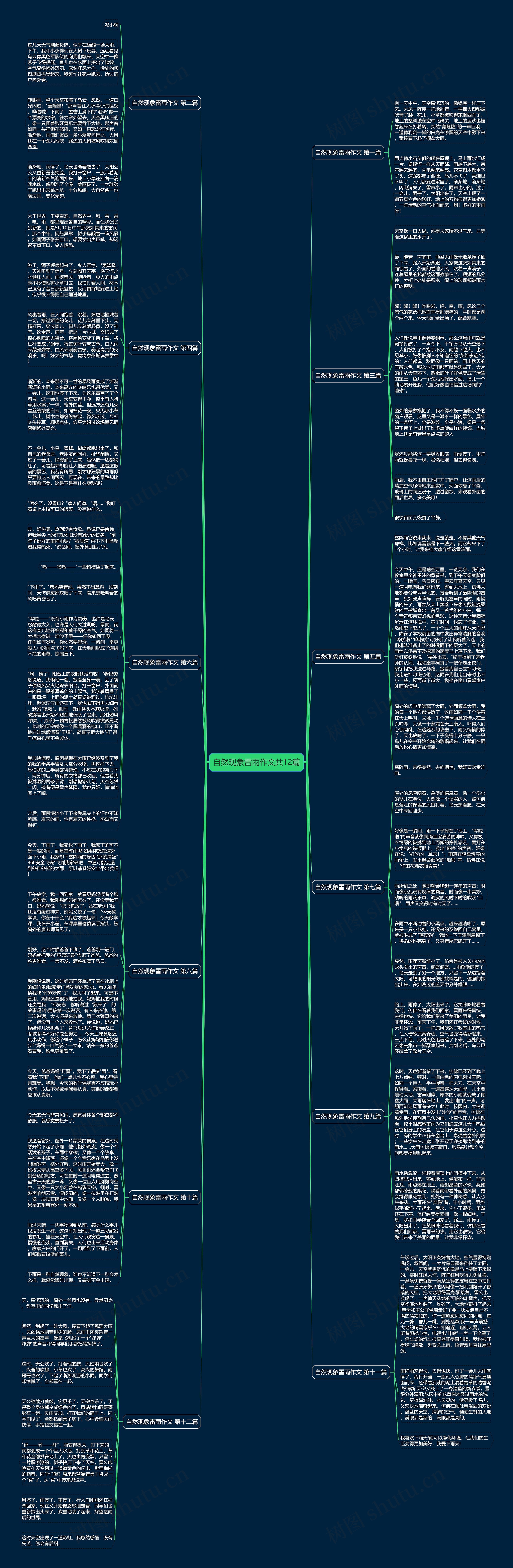 自然现象雷雨作文共12篇思维导图