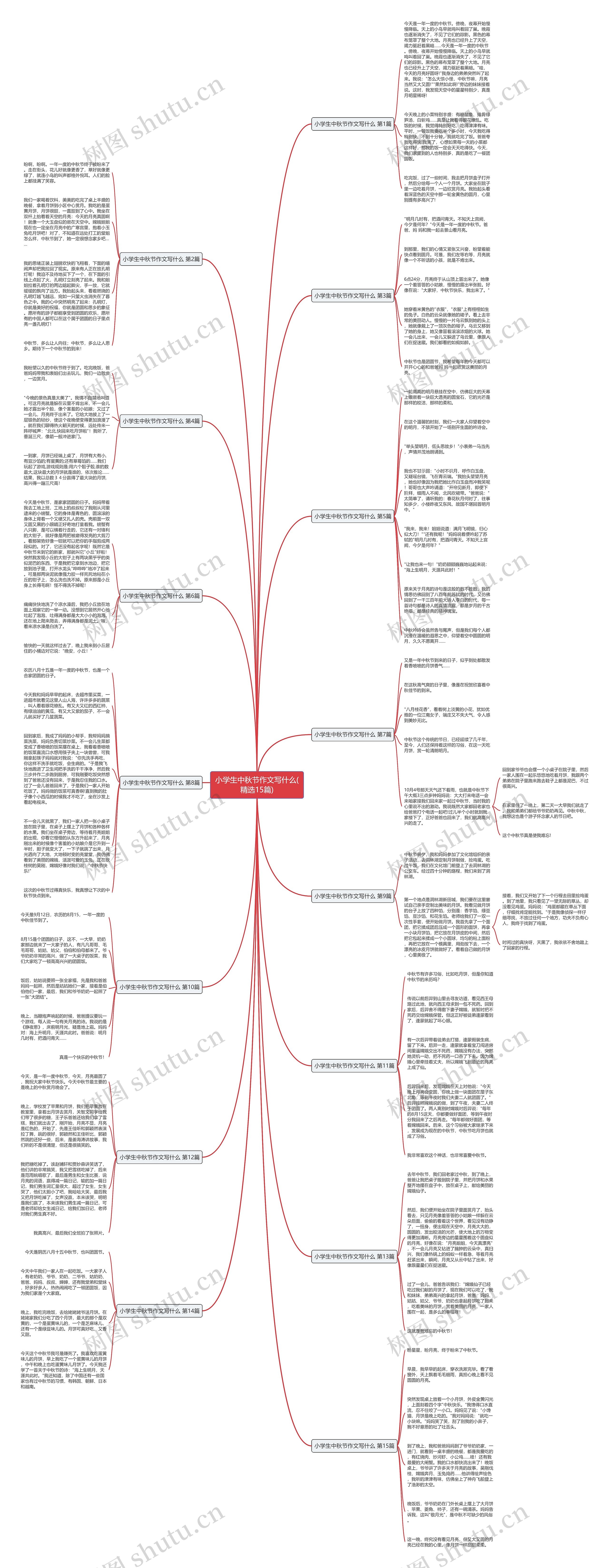 小学生中秋节作文写什么(精选15篇)思维导图
