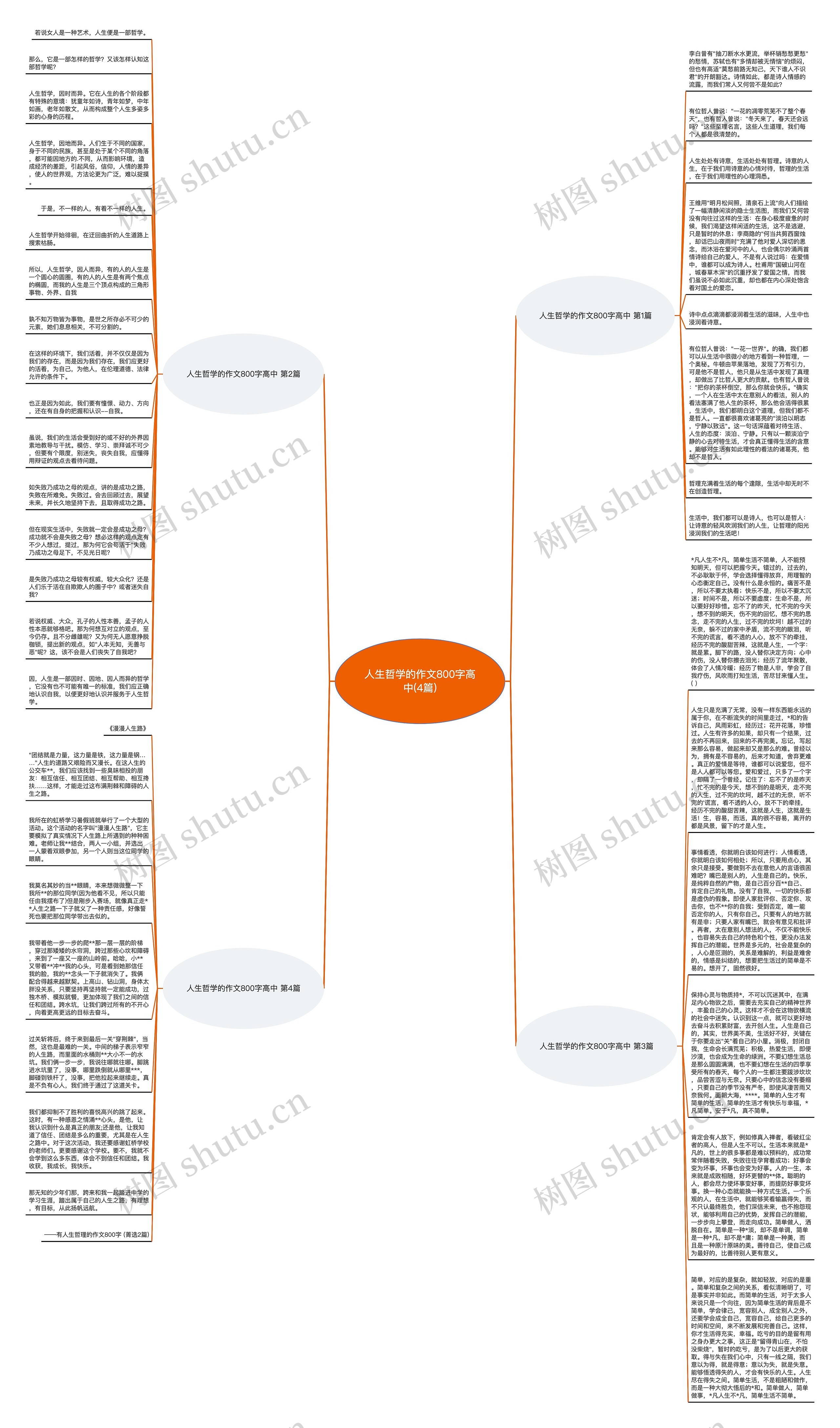 人生哲学的作文800字高中(4篇)思维导图高清图 人生哲学的作文800字高中(4篇)思维导图
