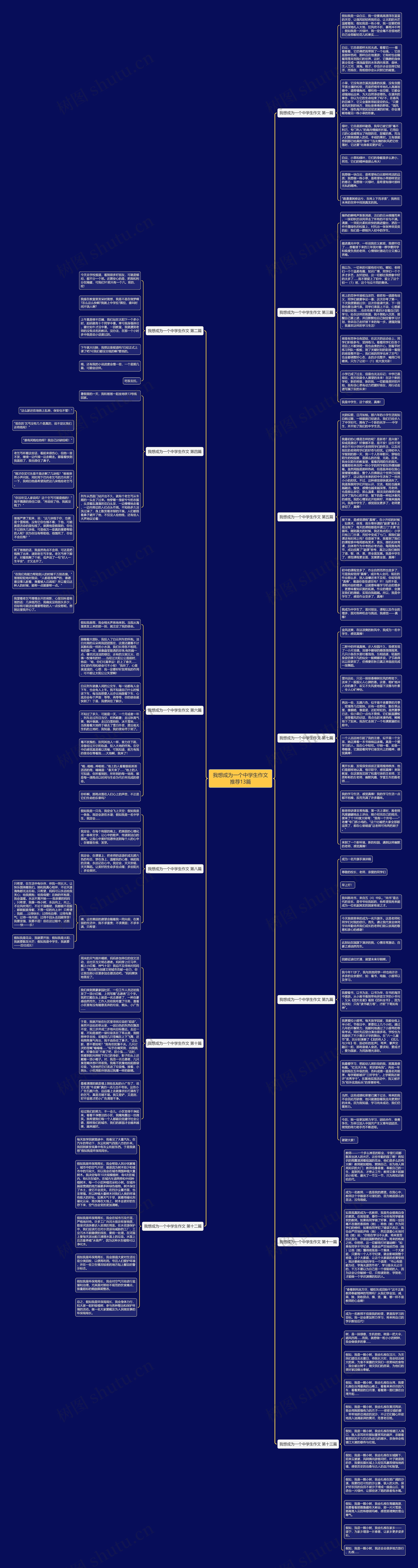 我想成为一个中学生作文推荐13篇思维导图