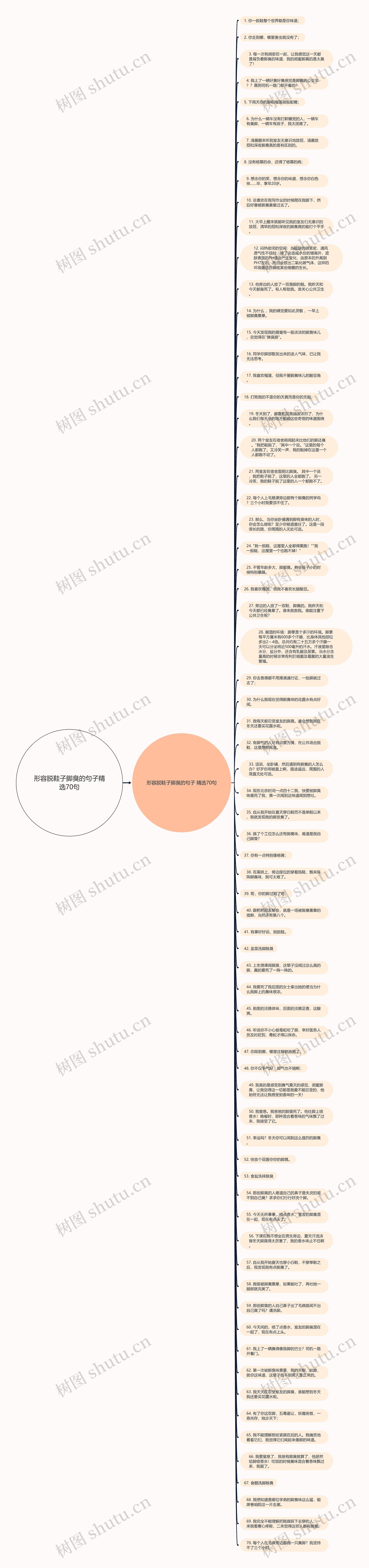 形容脱鞋子脚臭的句子精选70句思维导图