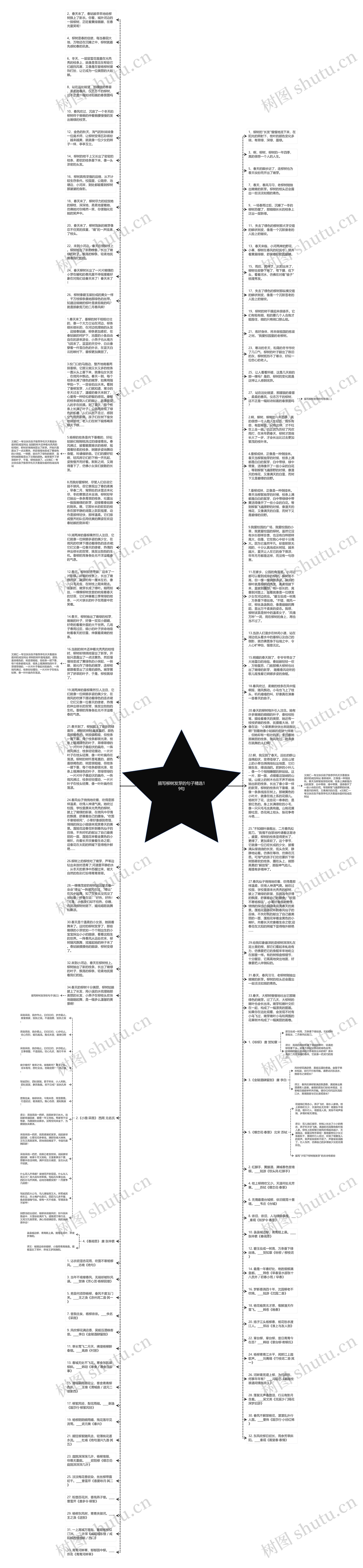 描写柳树发芽的句子精选19句思维导图