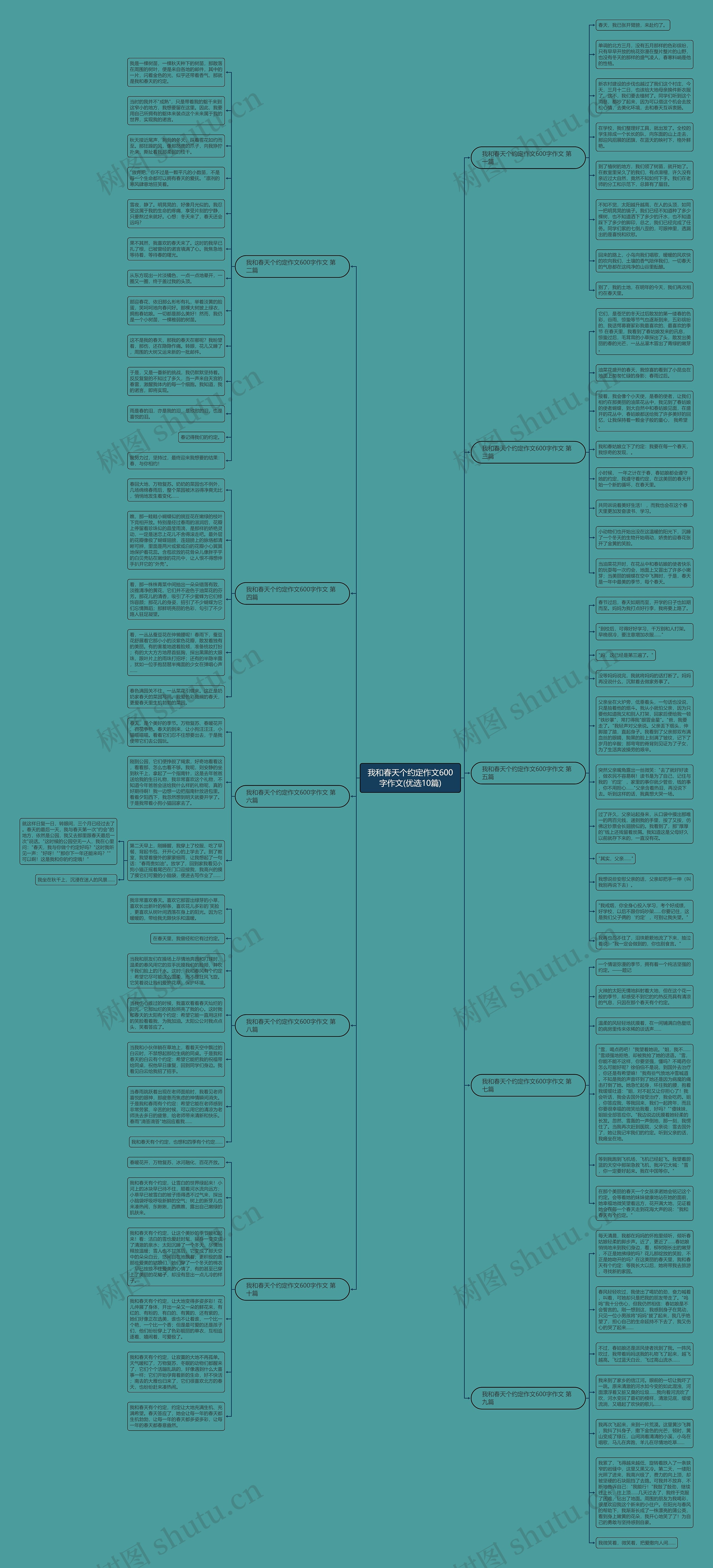 我和春天个约定作文600字作文(优选10篇)思维导图