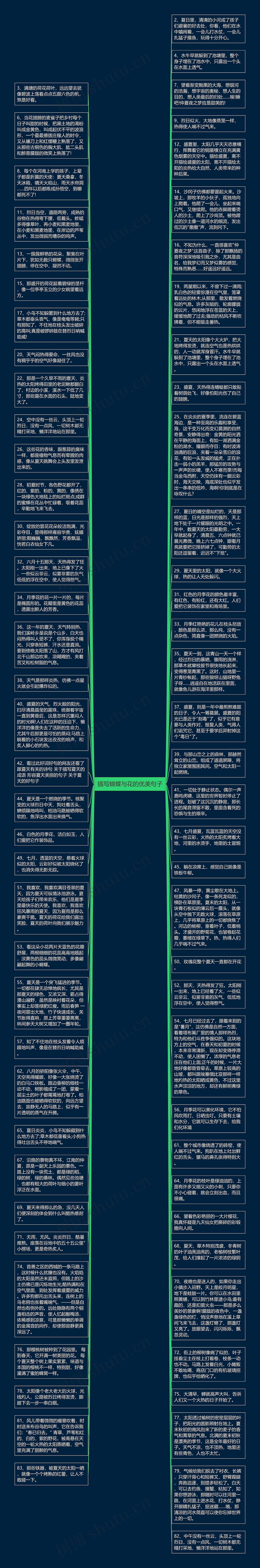 描写蝴蝶与花的优美句子思维导图