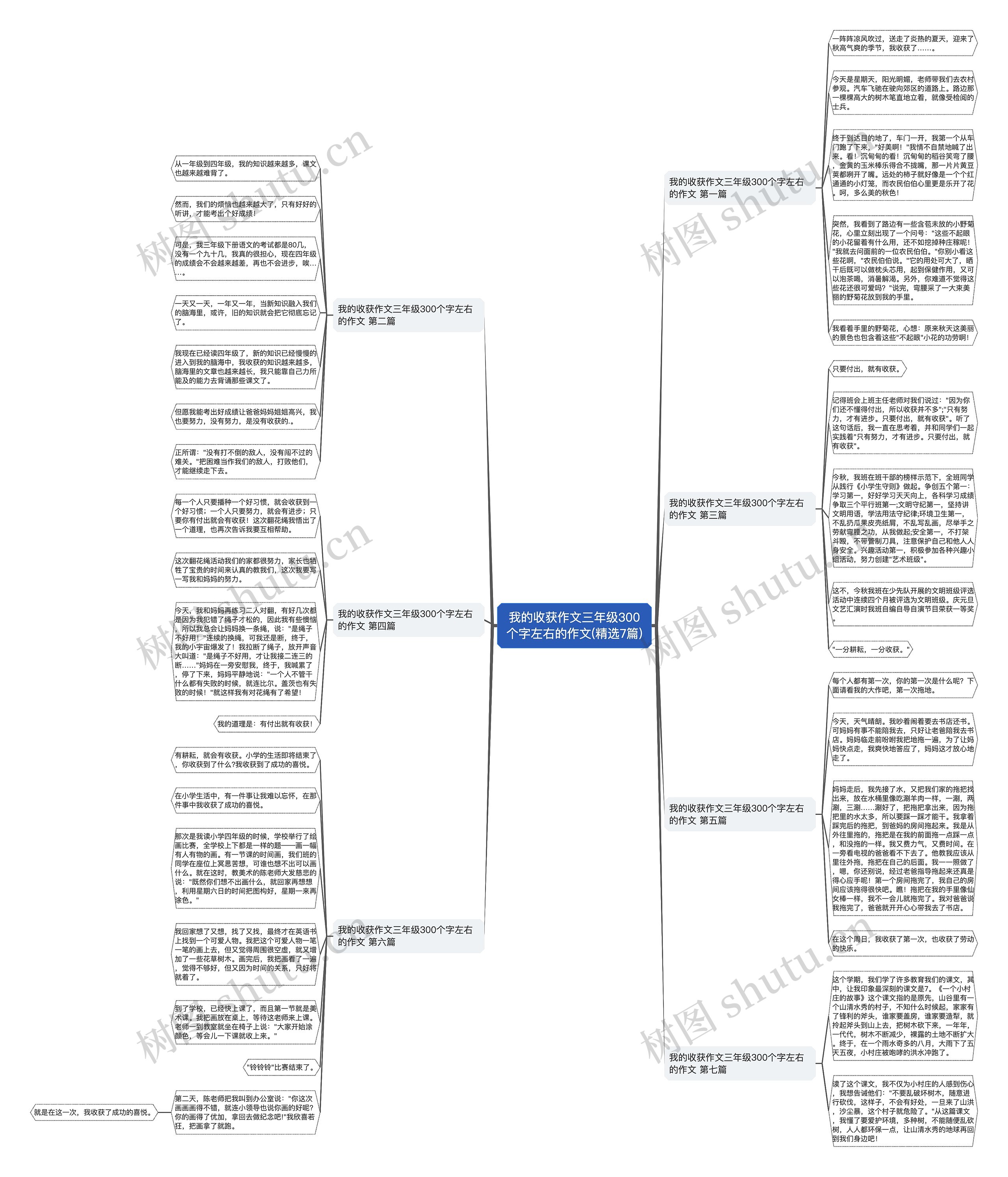 我的收获作文三年级300个字左右的作文(精选7篇)思维导图