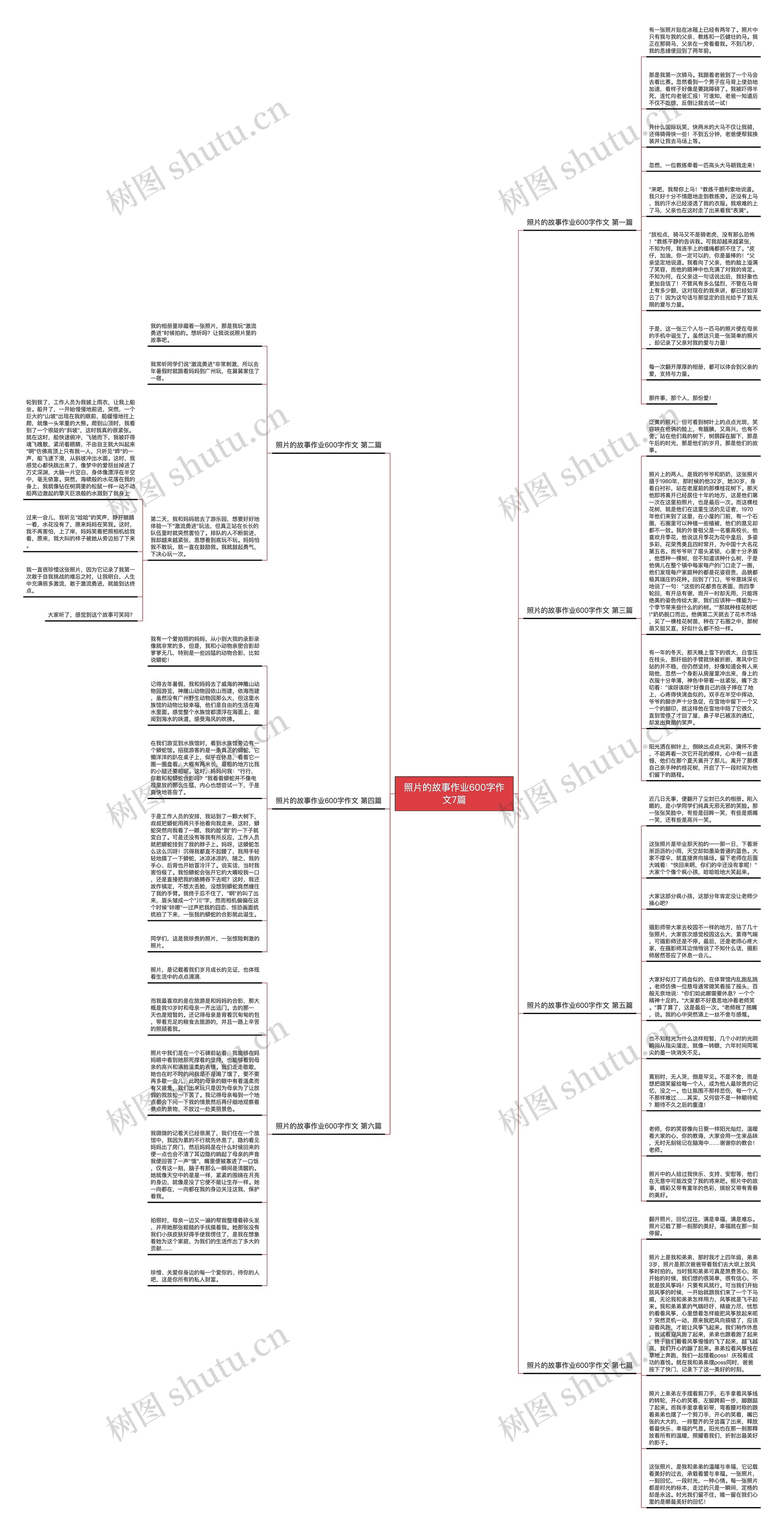 照片的故事作业600字作文7篇思维导图