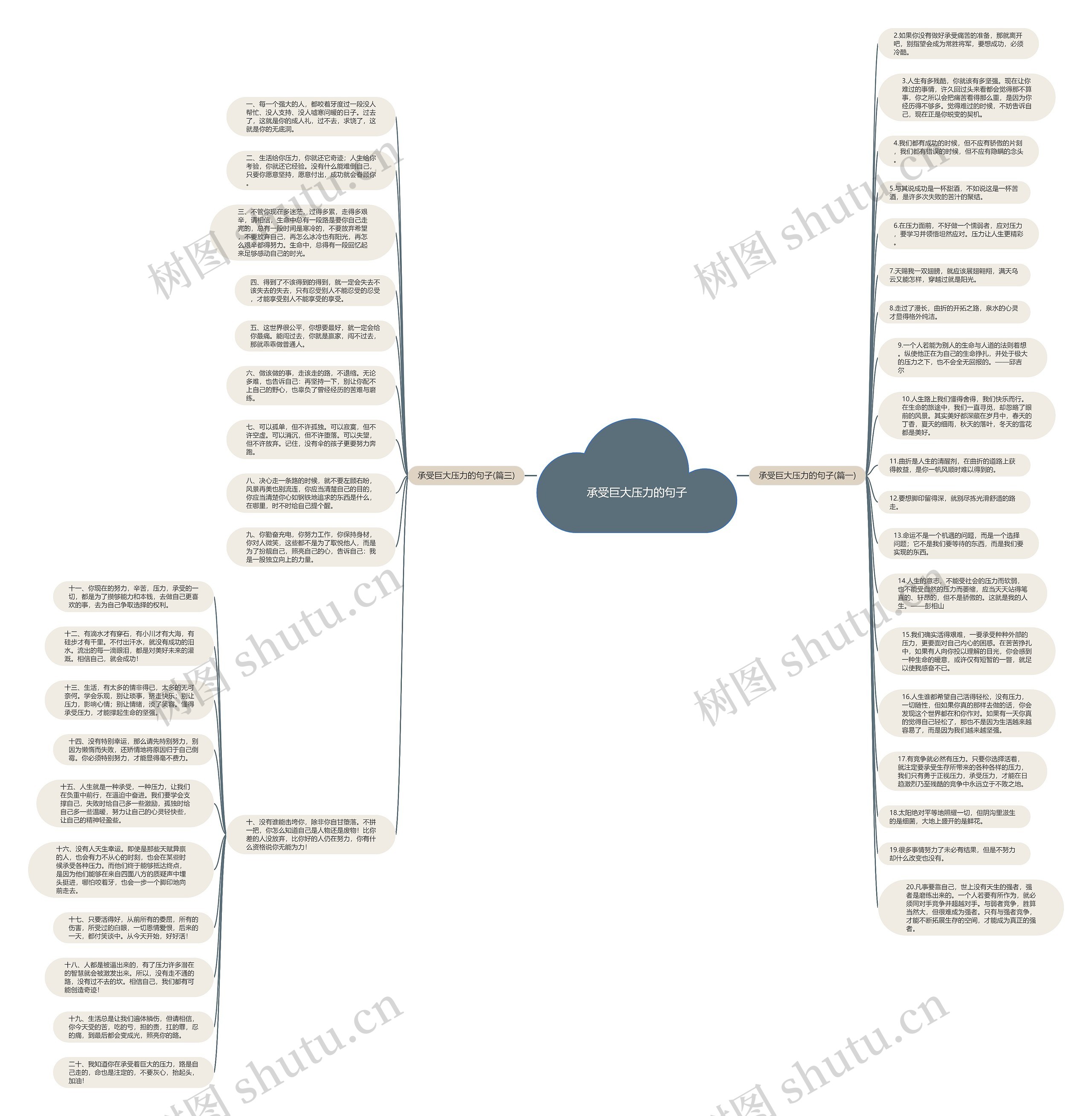 承受巨大压力的句子思维导图