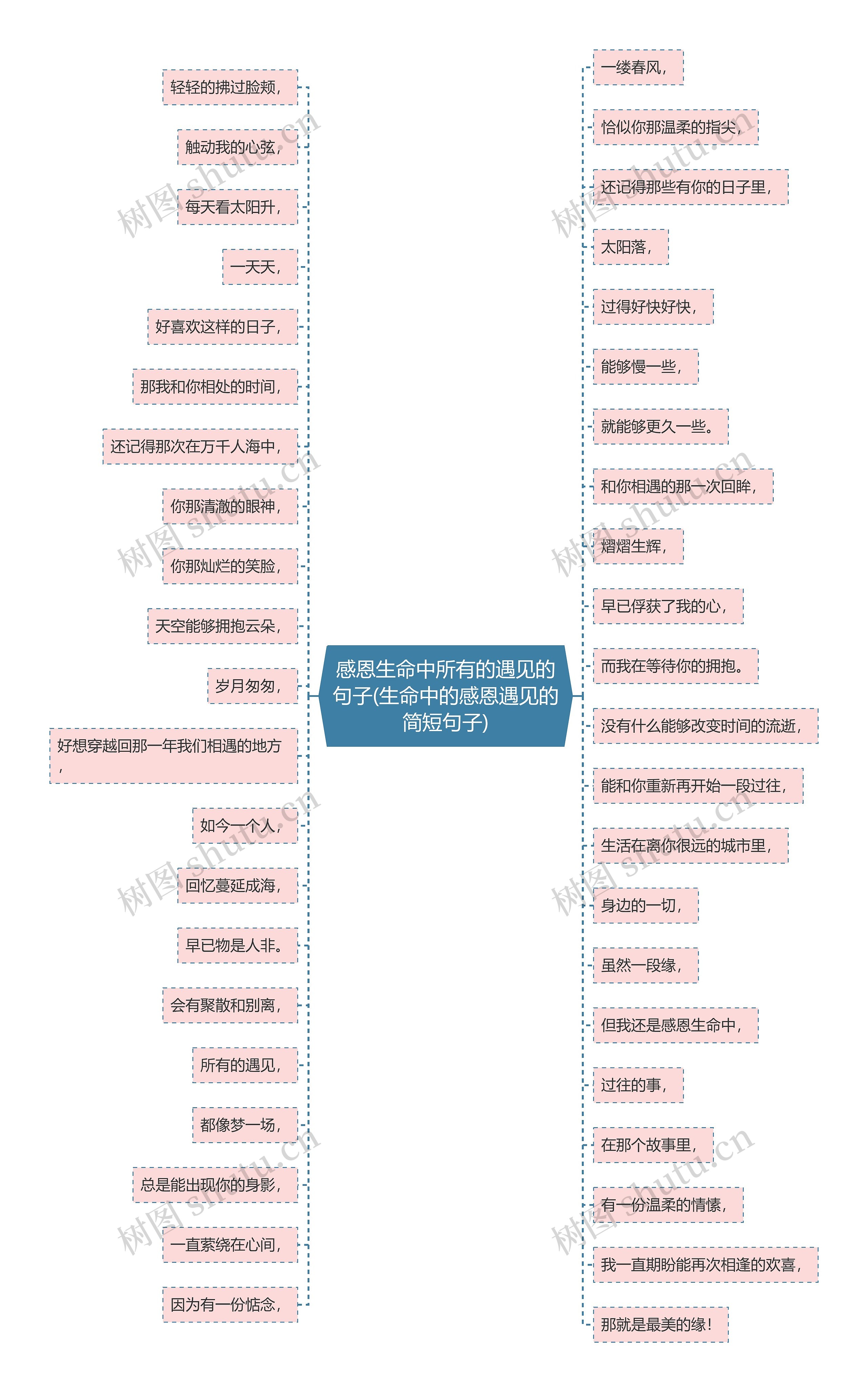 感恩生命中所有的遇见的句子(生命中的感恩遇见的简短句子)思维导图