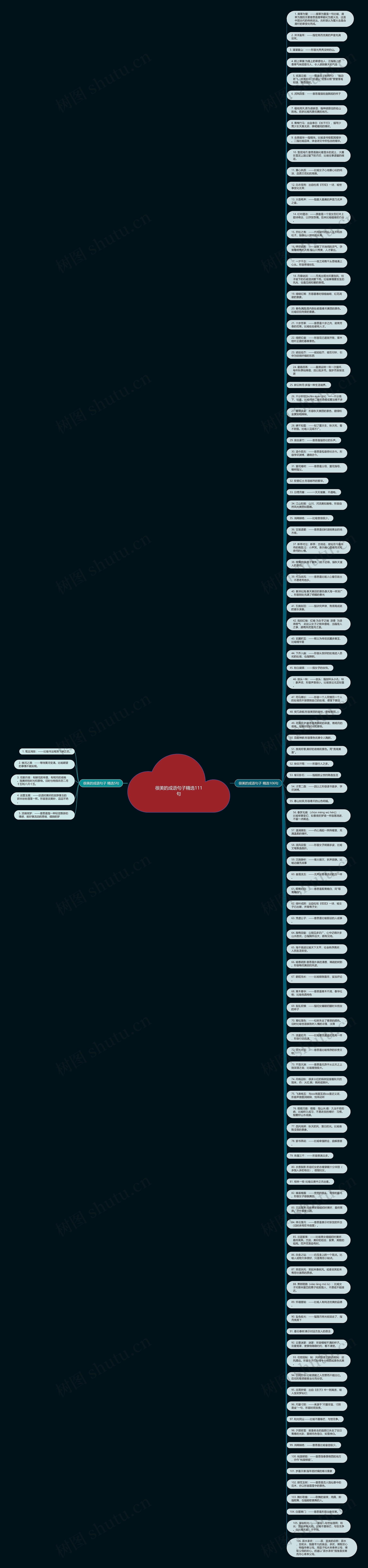 很美的成语句子精选111句思维导图