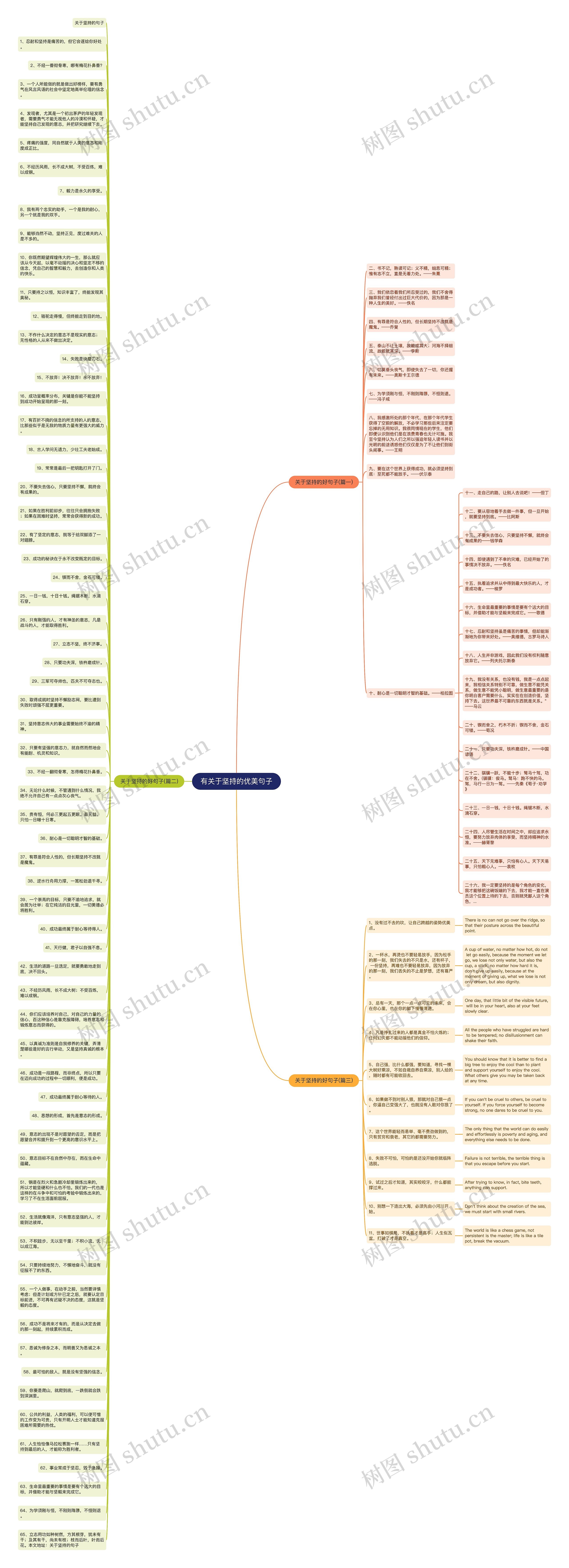 有关于坚持的优美句子思维导图