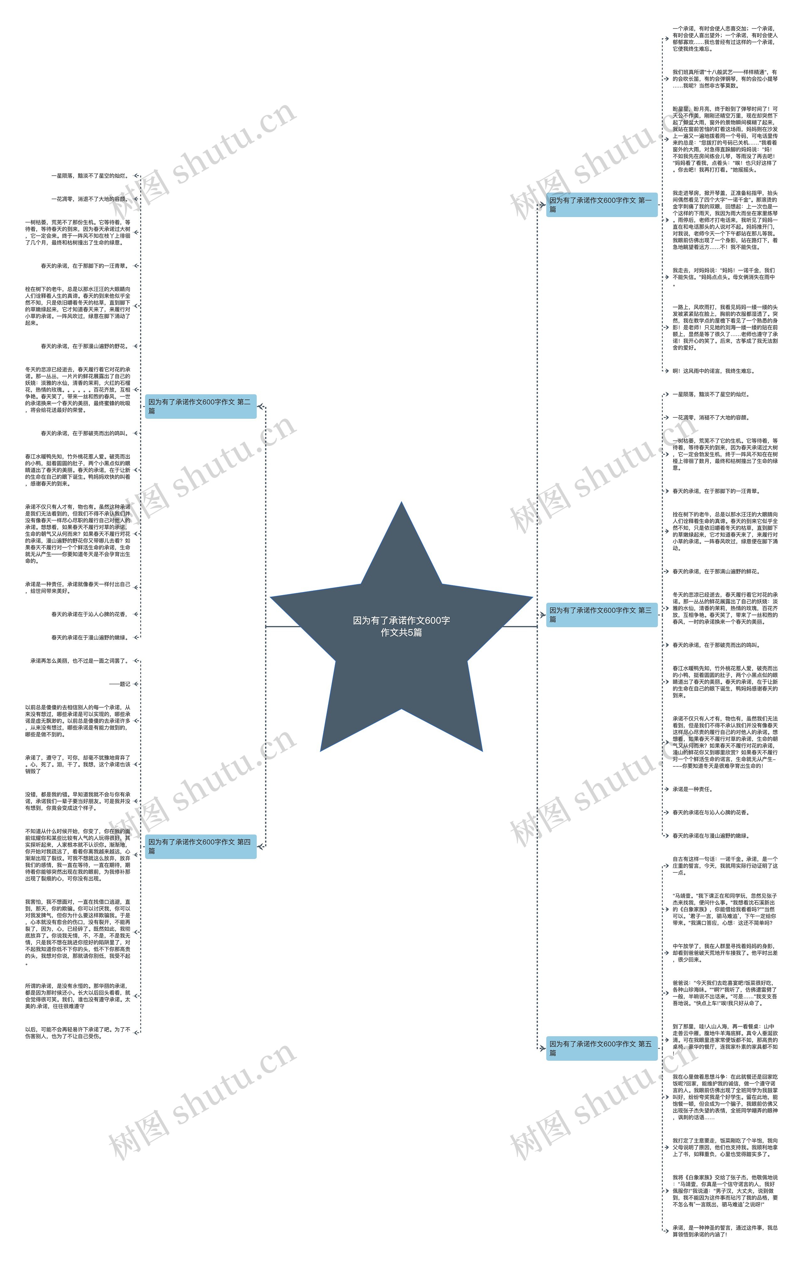 因为有了承诺作文600字作文共5篇思维导图
