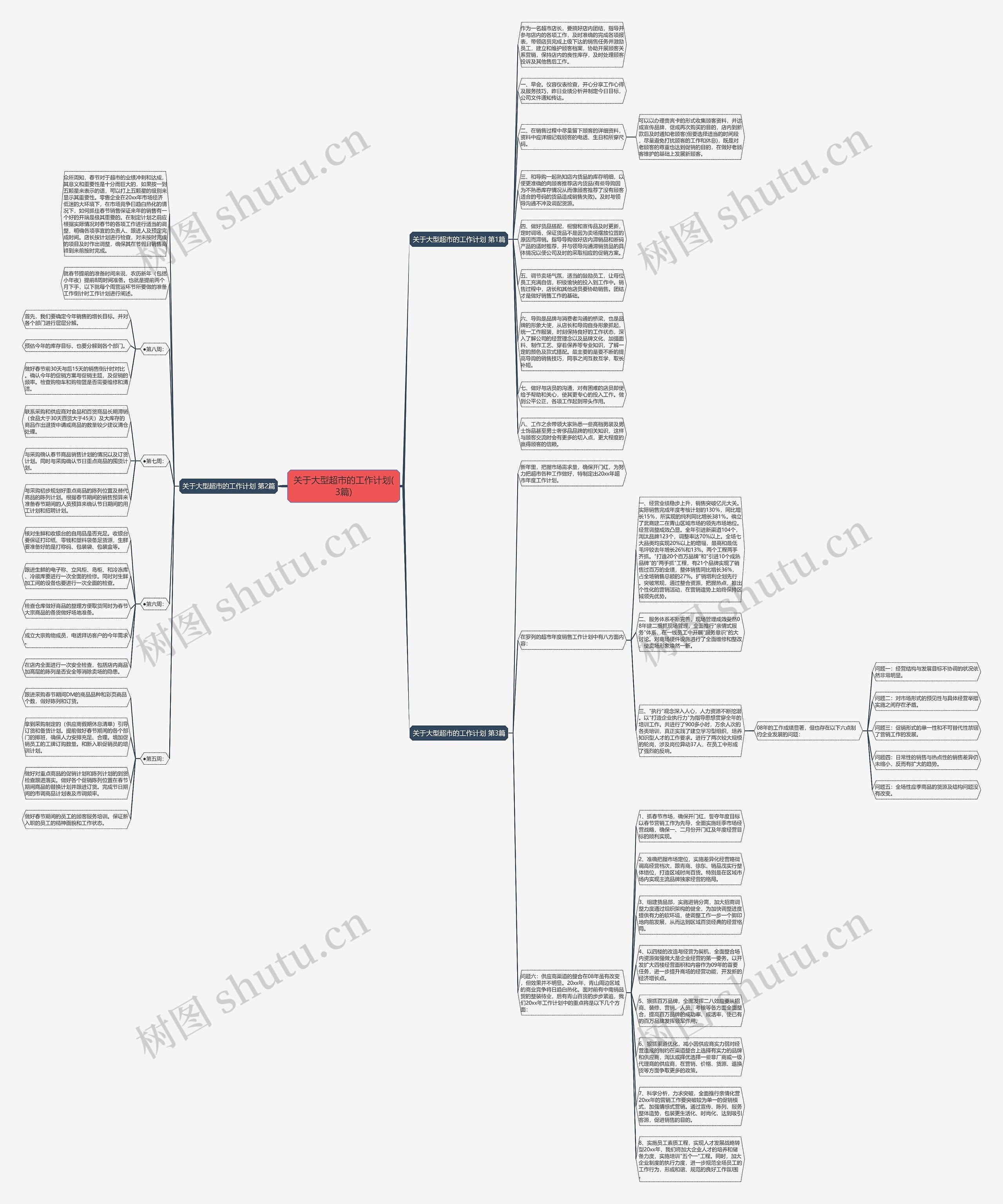 关于大型超市的工作计划(3篇)思维导图