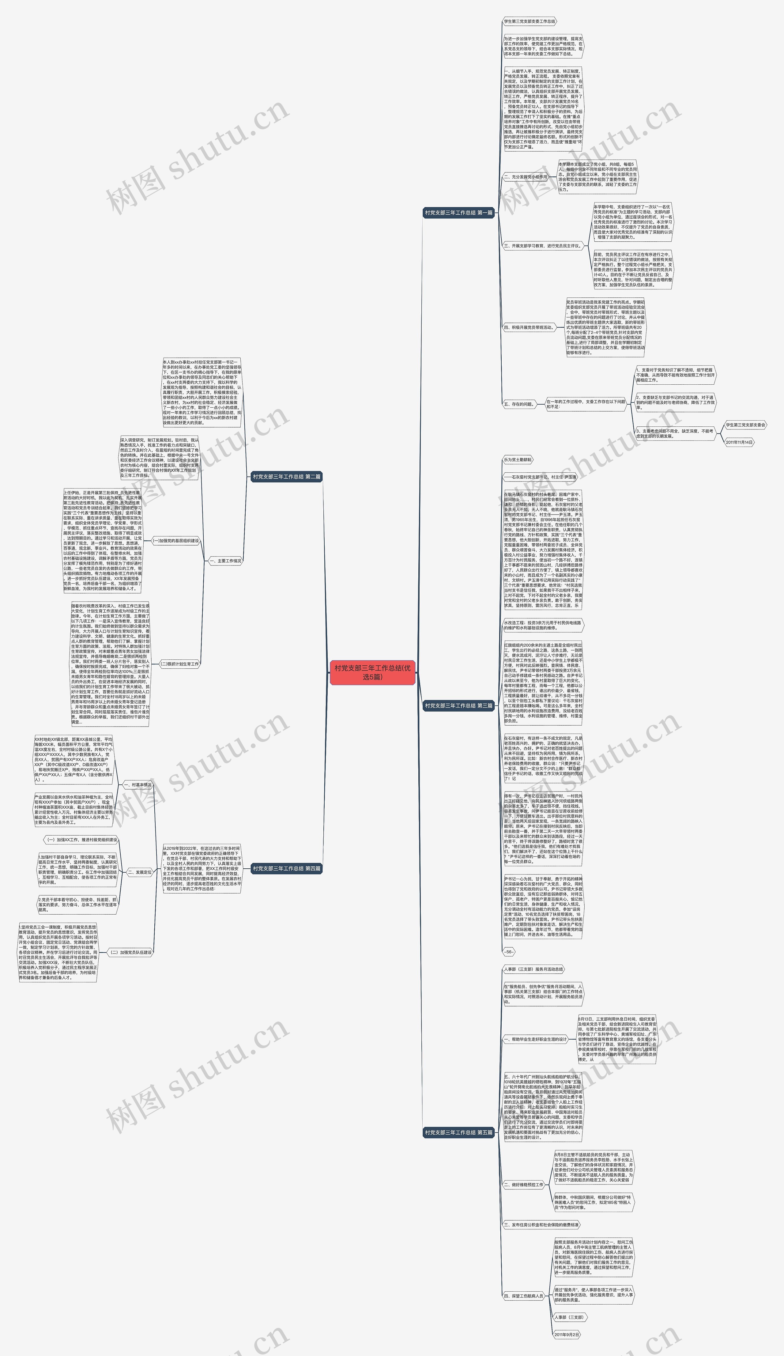 村党支部三年工作总结(优选5篇)思维导图