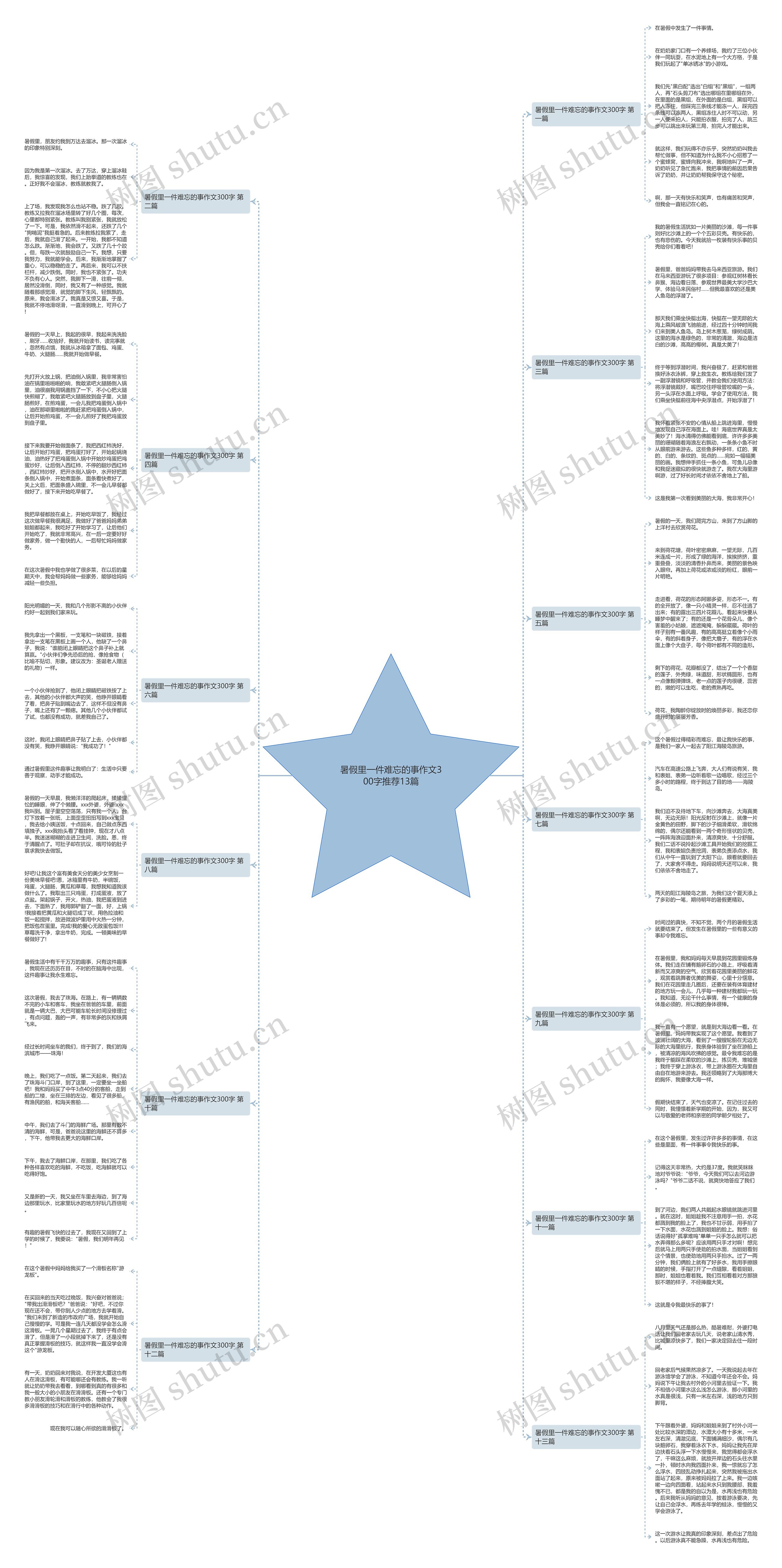 暑假里一件难忘的事作文300字推荐13篇思维导图