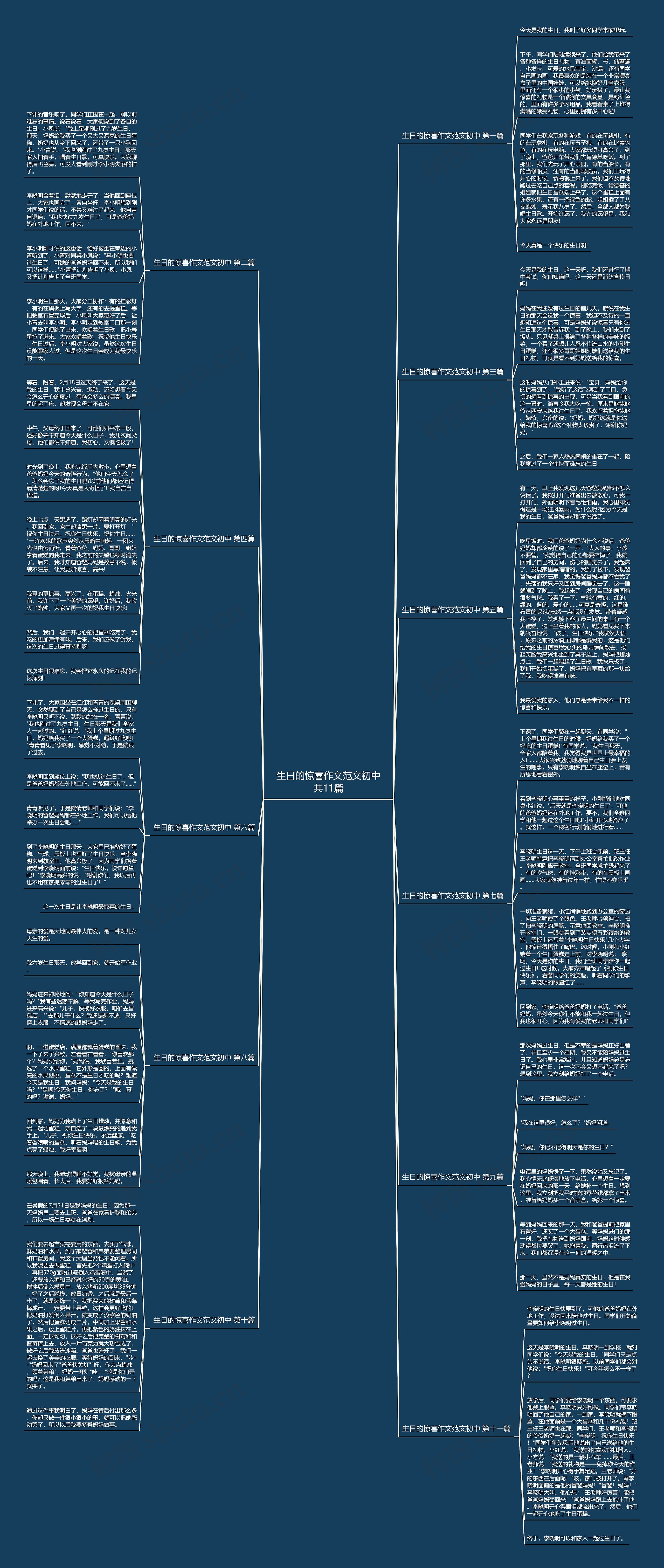 生日的惊喜作文范文初中共11篇思维导图