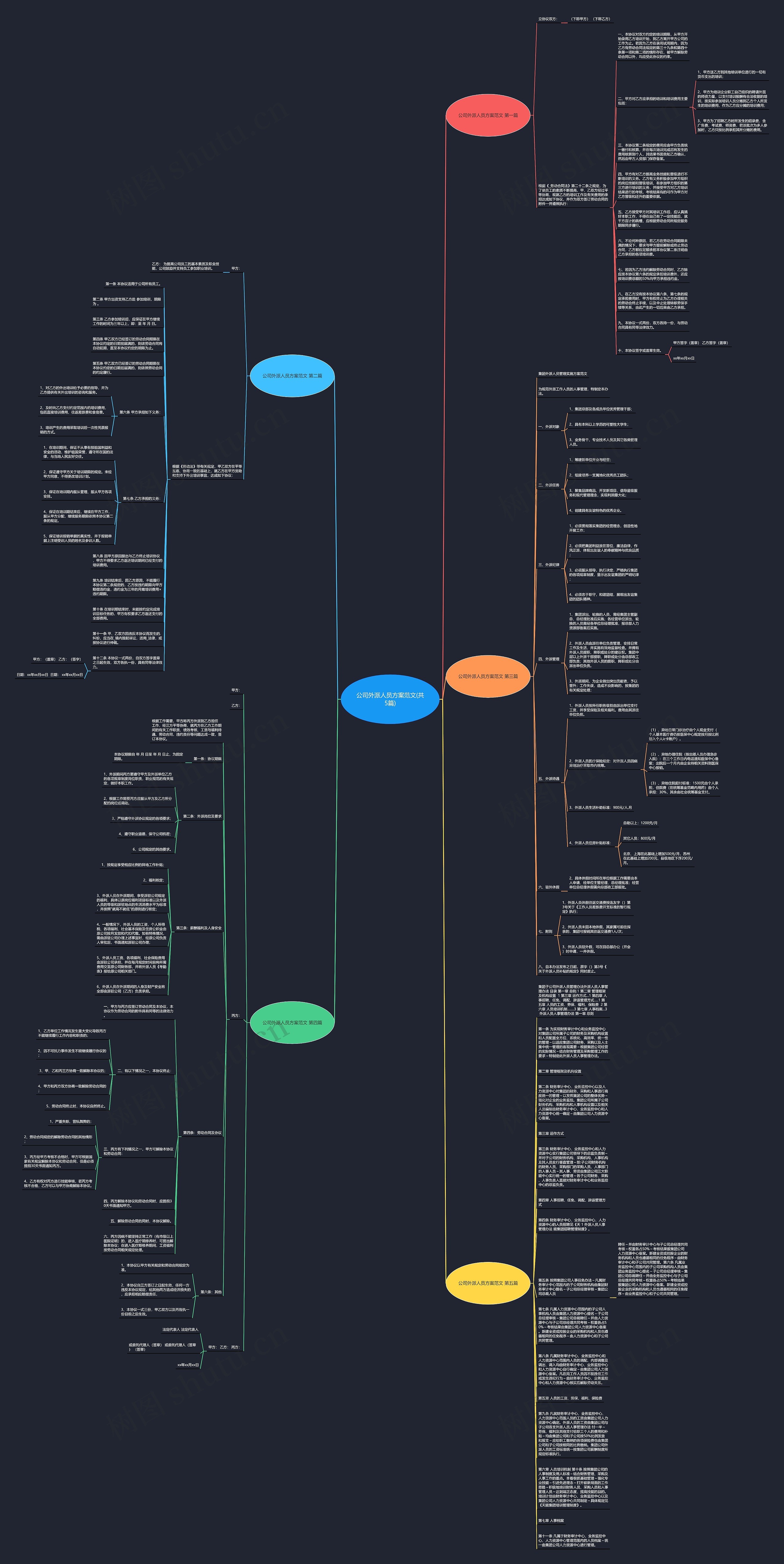 公司外派人员方案范文(共5篇)思维导图