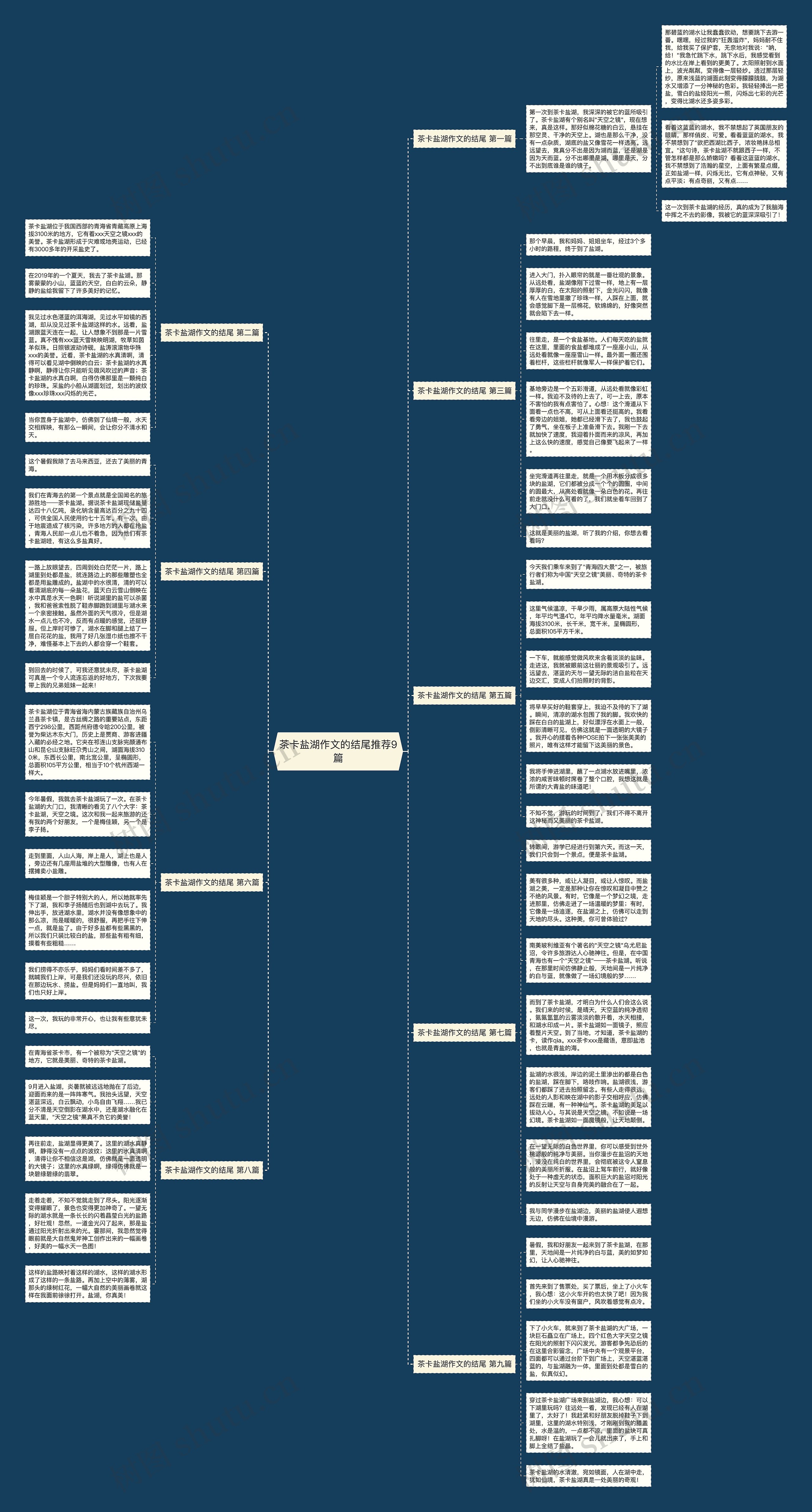 茶卡盐湖作文的结尾推荐9篇思维导图