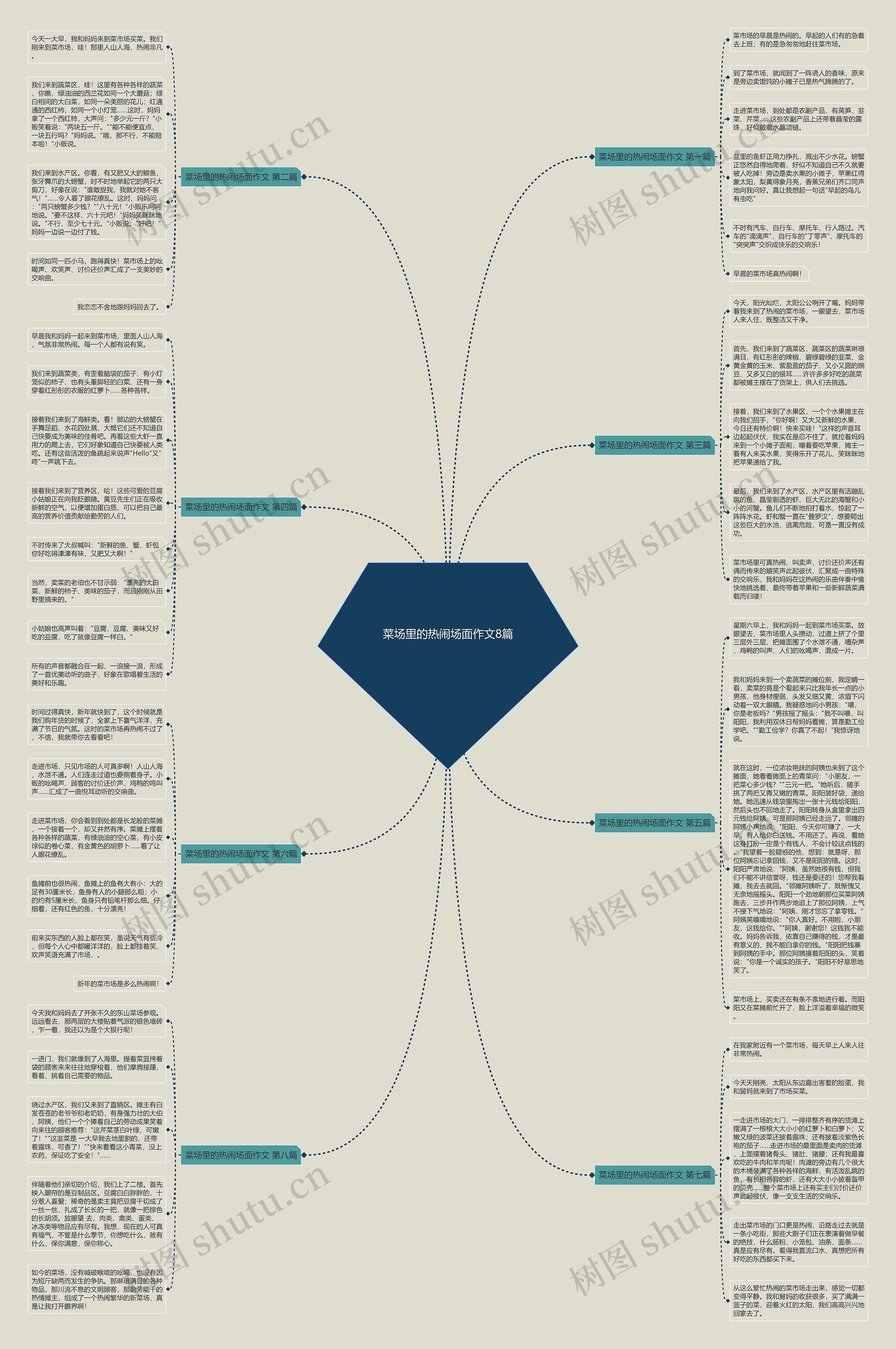 菜场里的热闹场面作文8篇思维导图