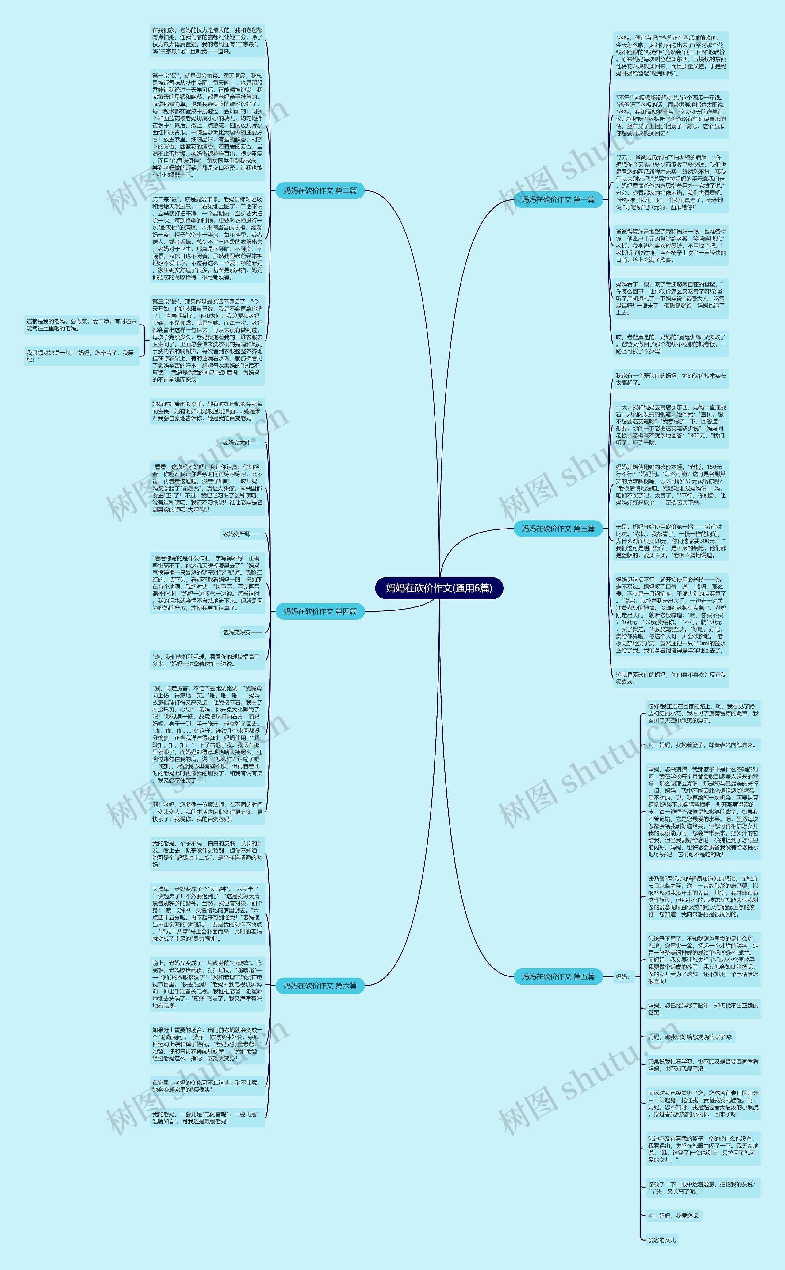 妈妈在砍价作文(通用6篇)思维导图